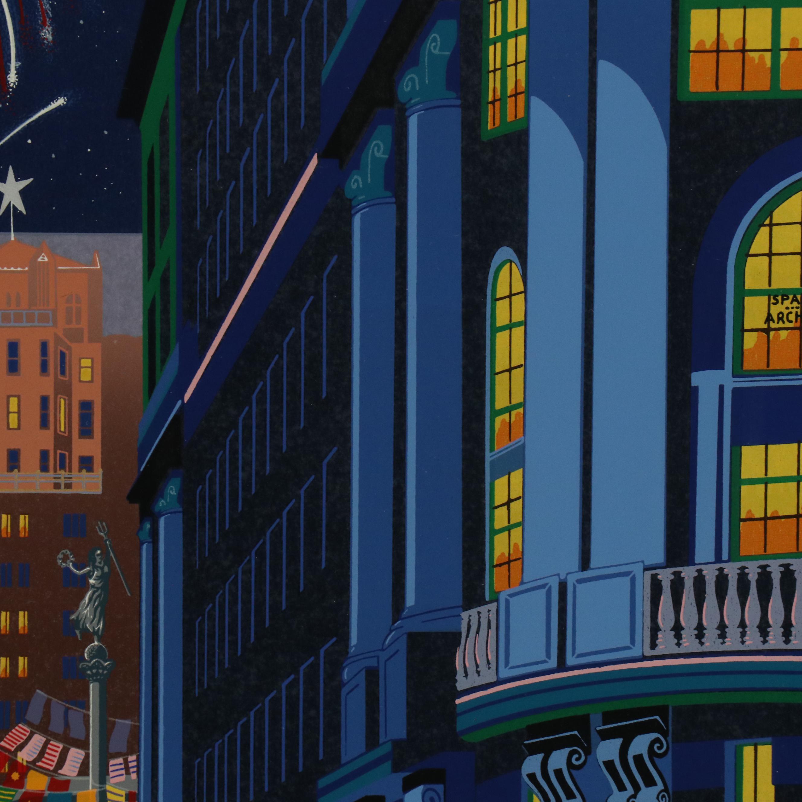 Melanie Taylor Kent Signed Serigraph "Return of the Cable Cars," 1985