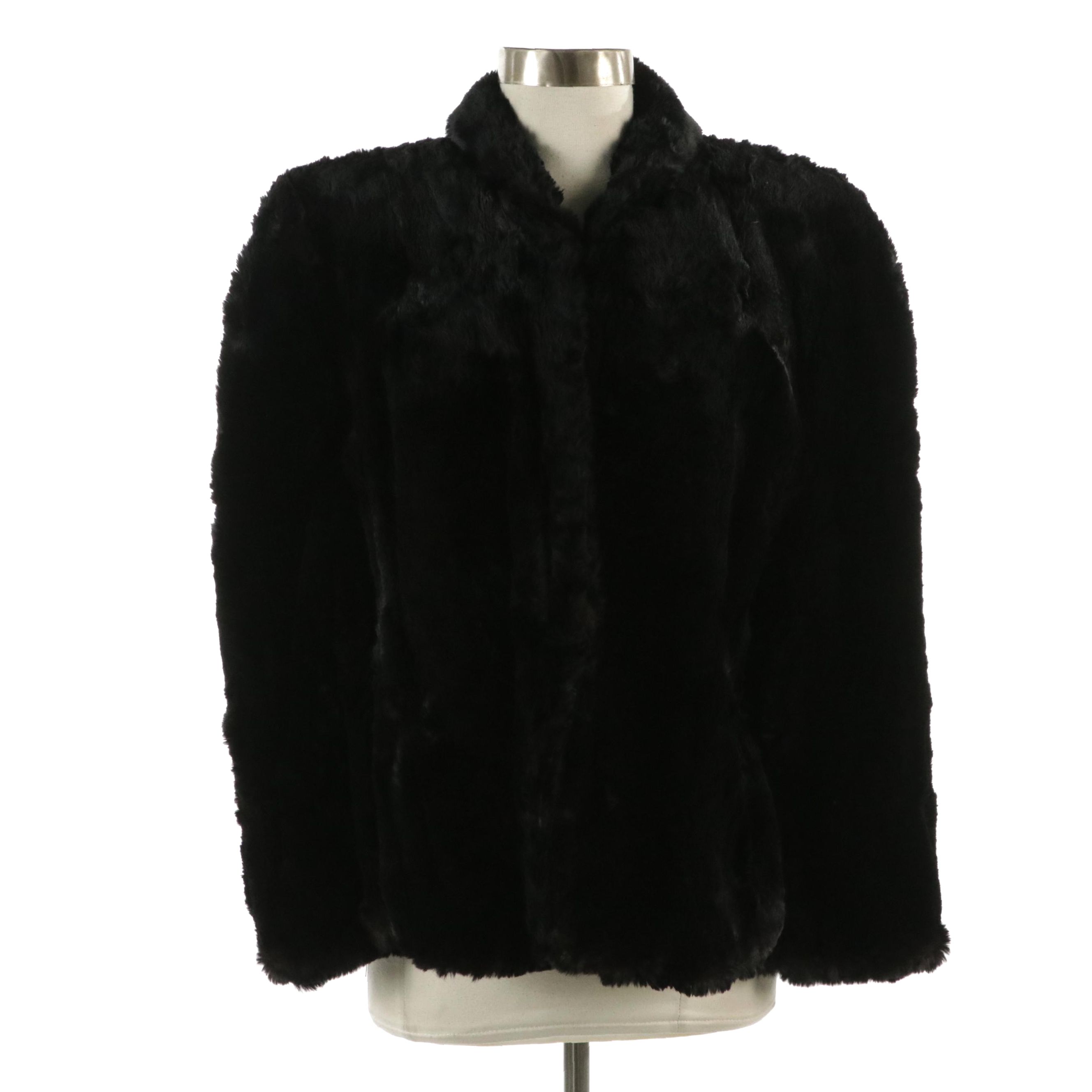 Dyed Sheared Muskrat Fur Capelet from Collier Furs, 1940s