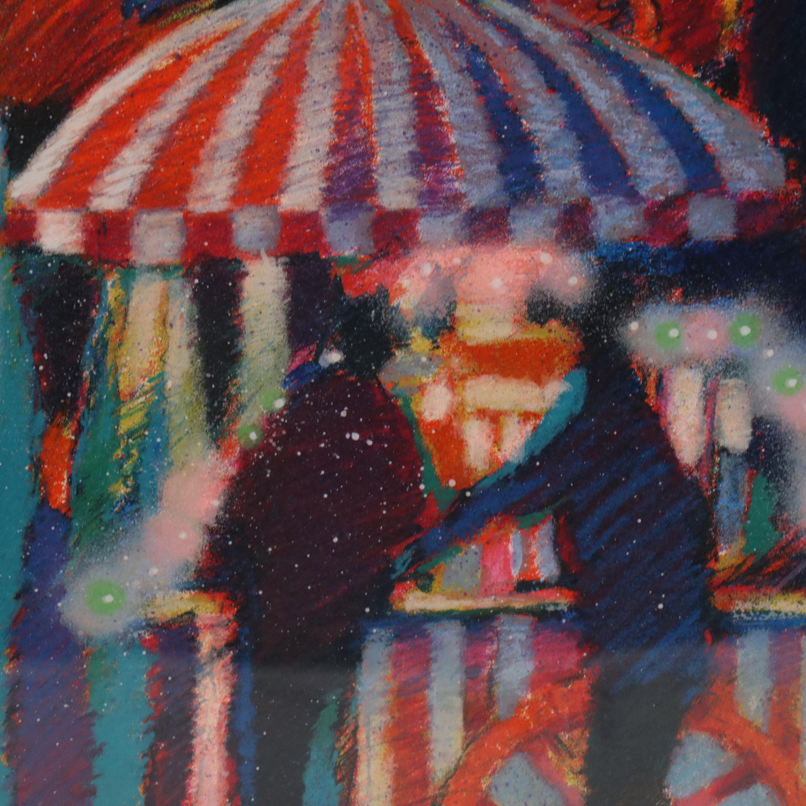 James Talmadge Serigraph "Opening Night at the Carnival," 1990s