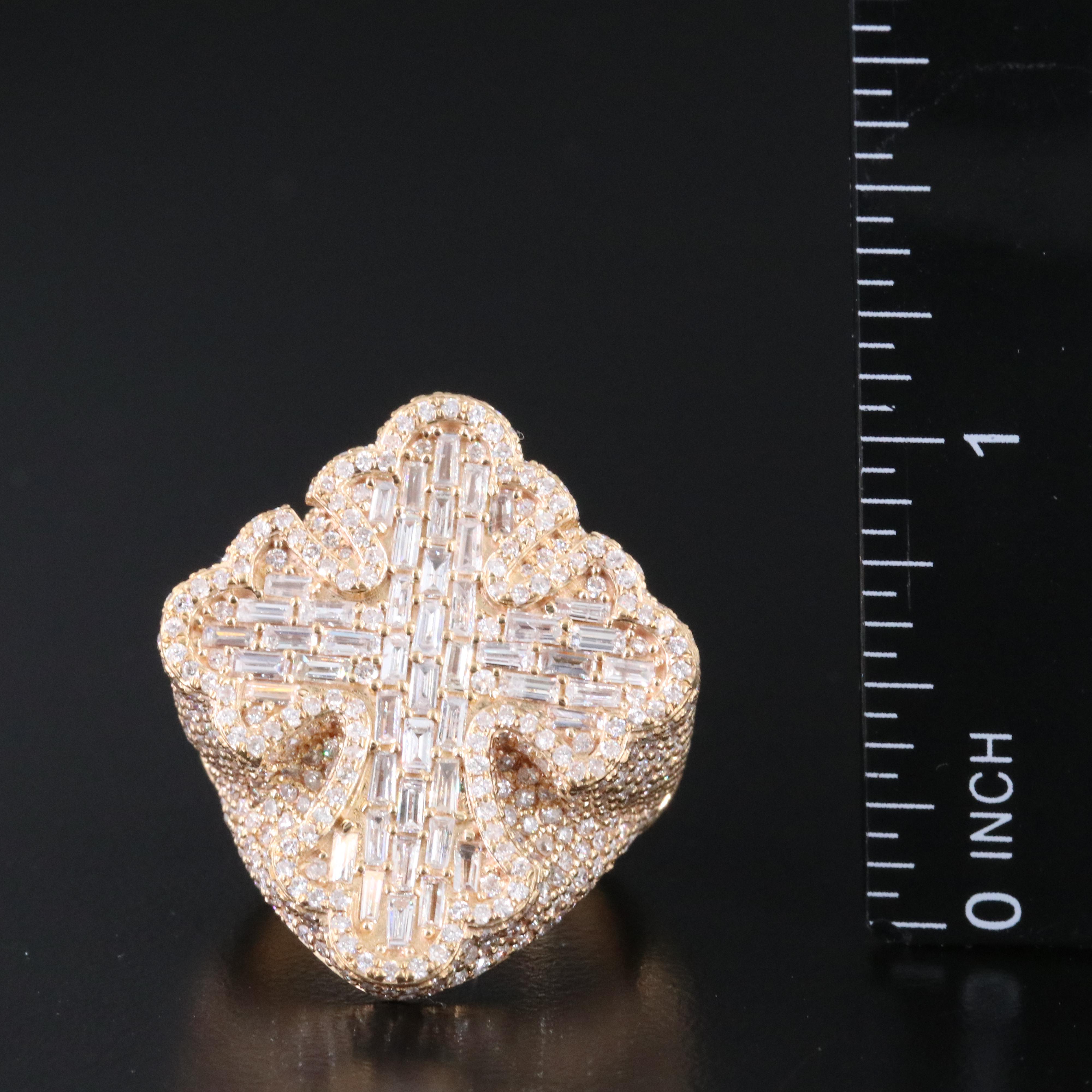 10K 5.00 CTW Diamond Cross Ring