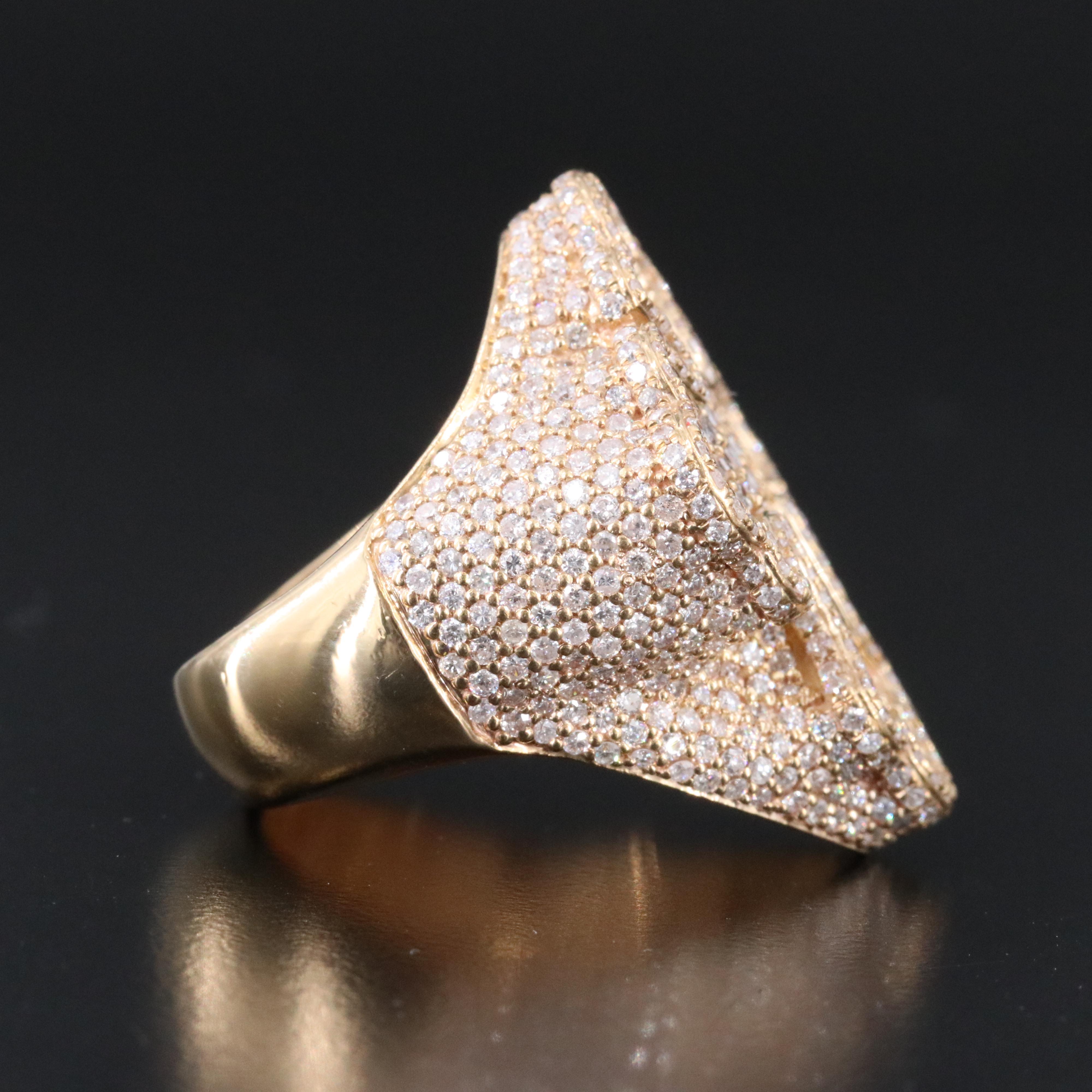 10K 5.00 CTW Diamond Cross Ring