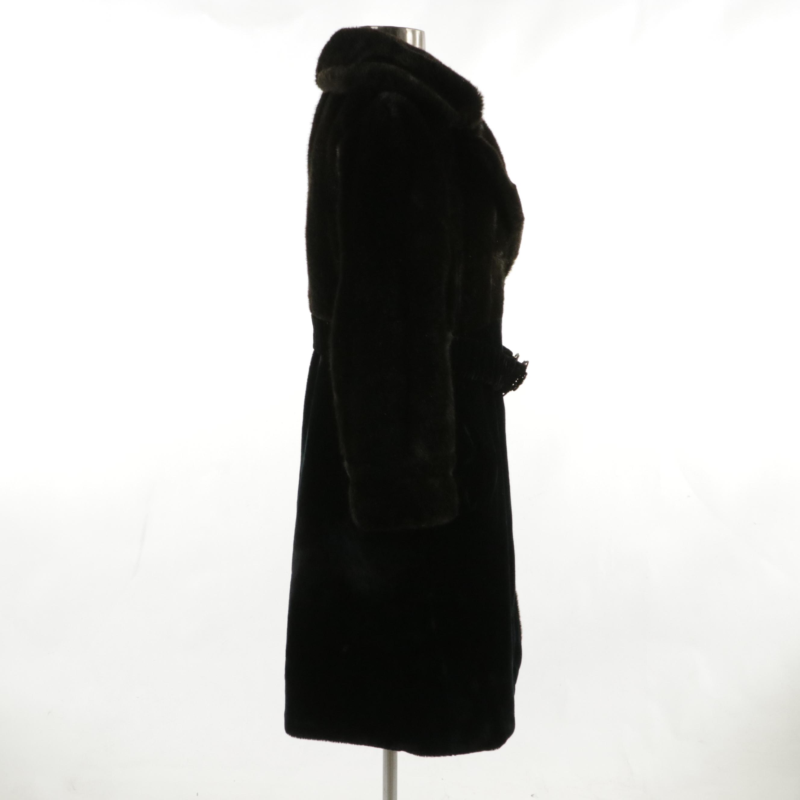 Russel Taylor Belted Coat in Borgazia Faux Fur