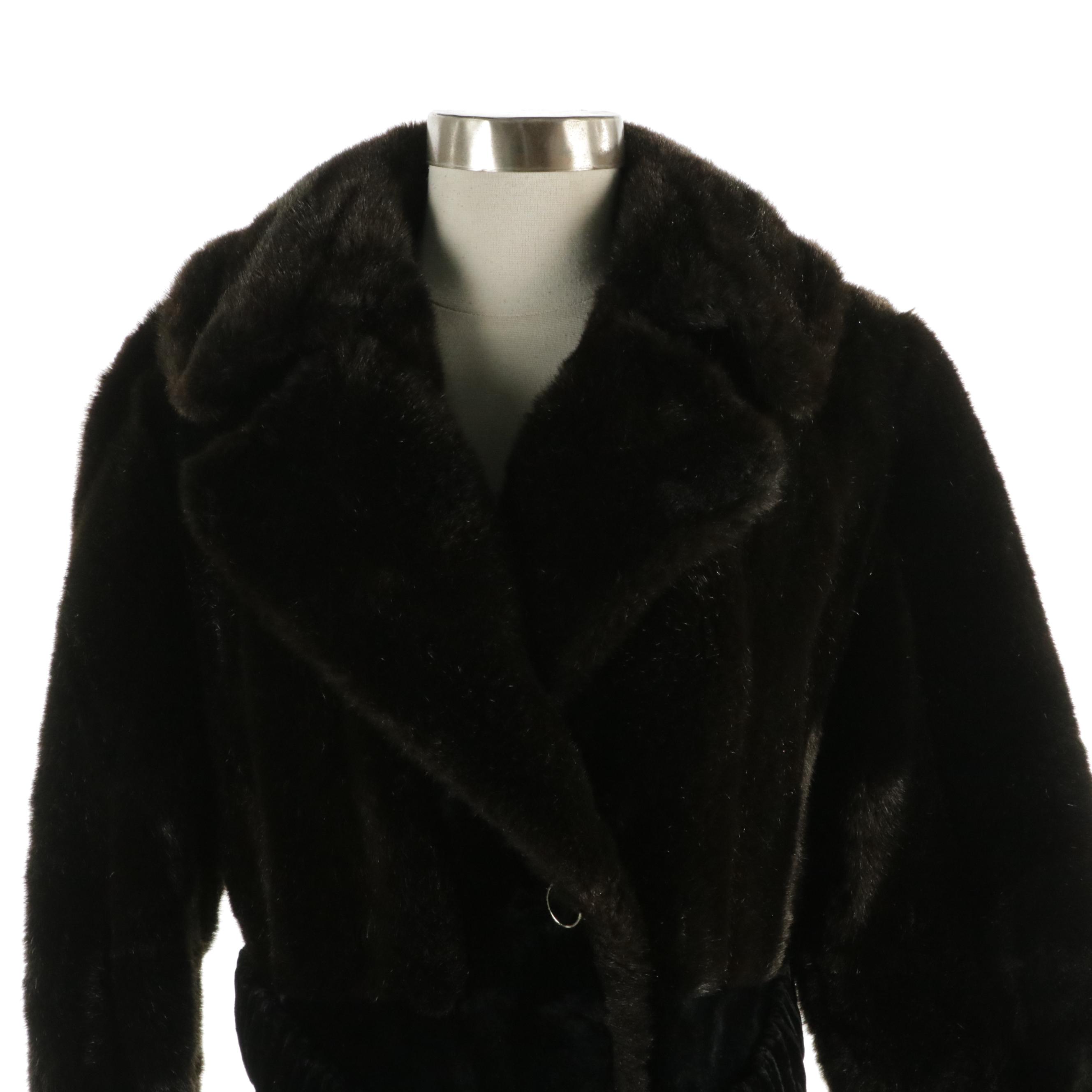 Russel Taylor Belted Coat in Borgazia Faux Fur
