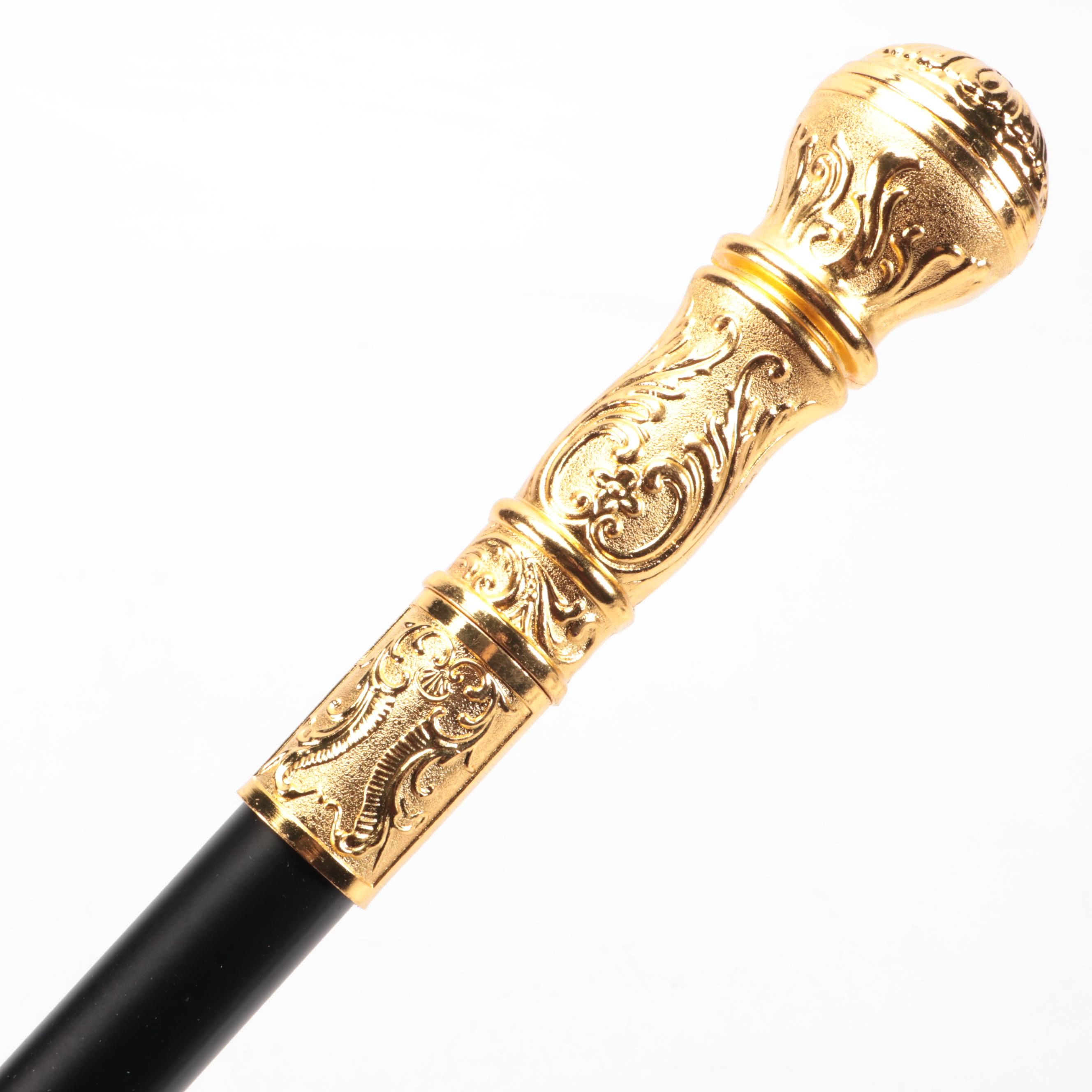 Embossed Acanthus Leaf Handle Sword Cane