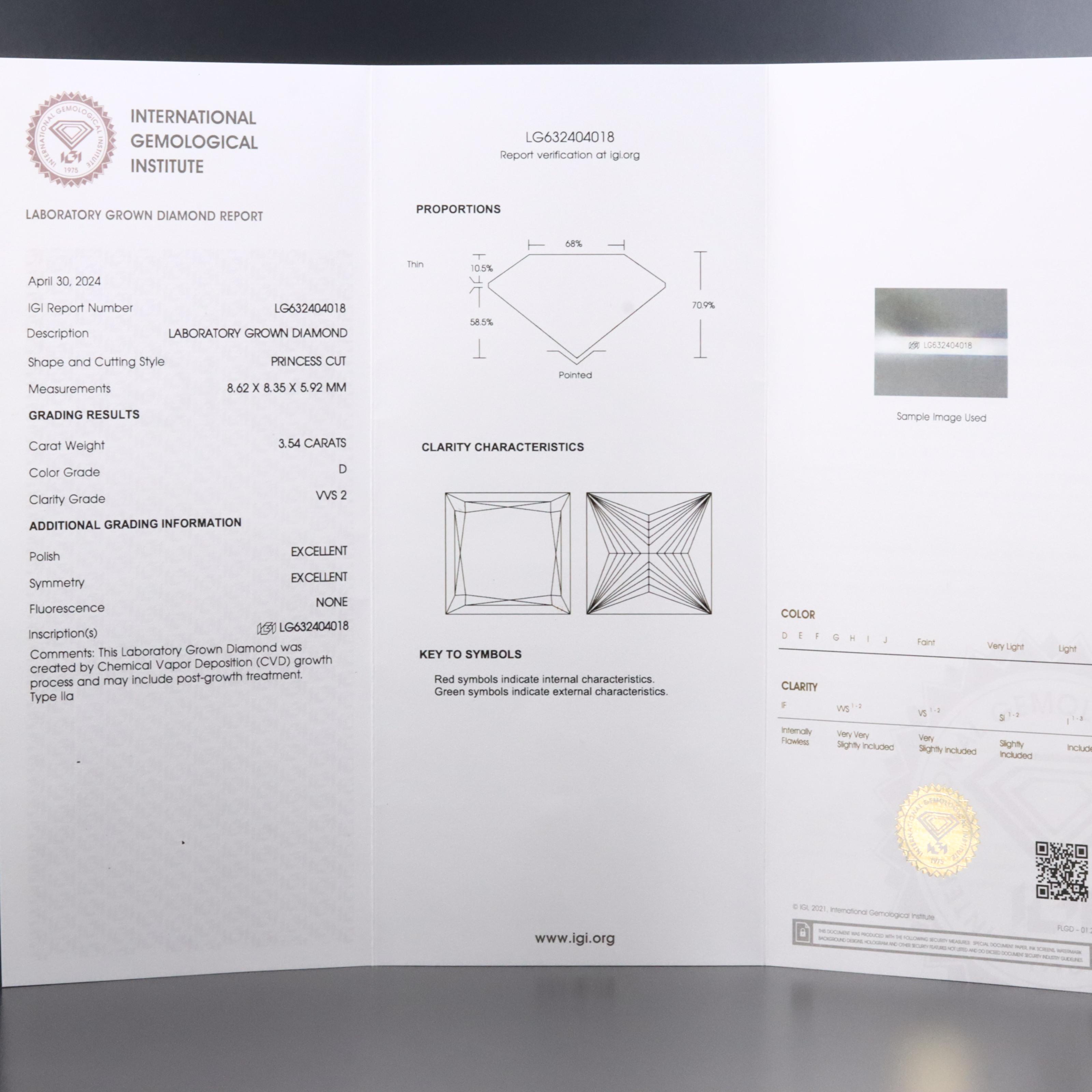 14K 4.47 CTW Lab Grown Diamond Ring with IGI Report