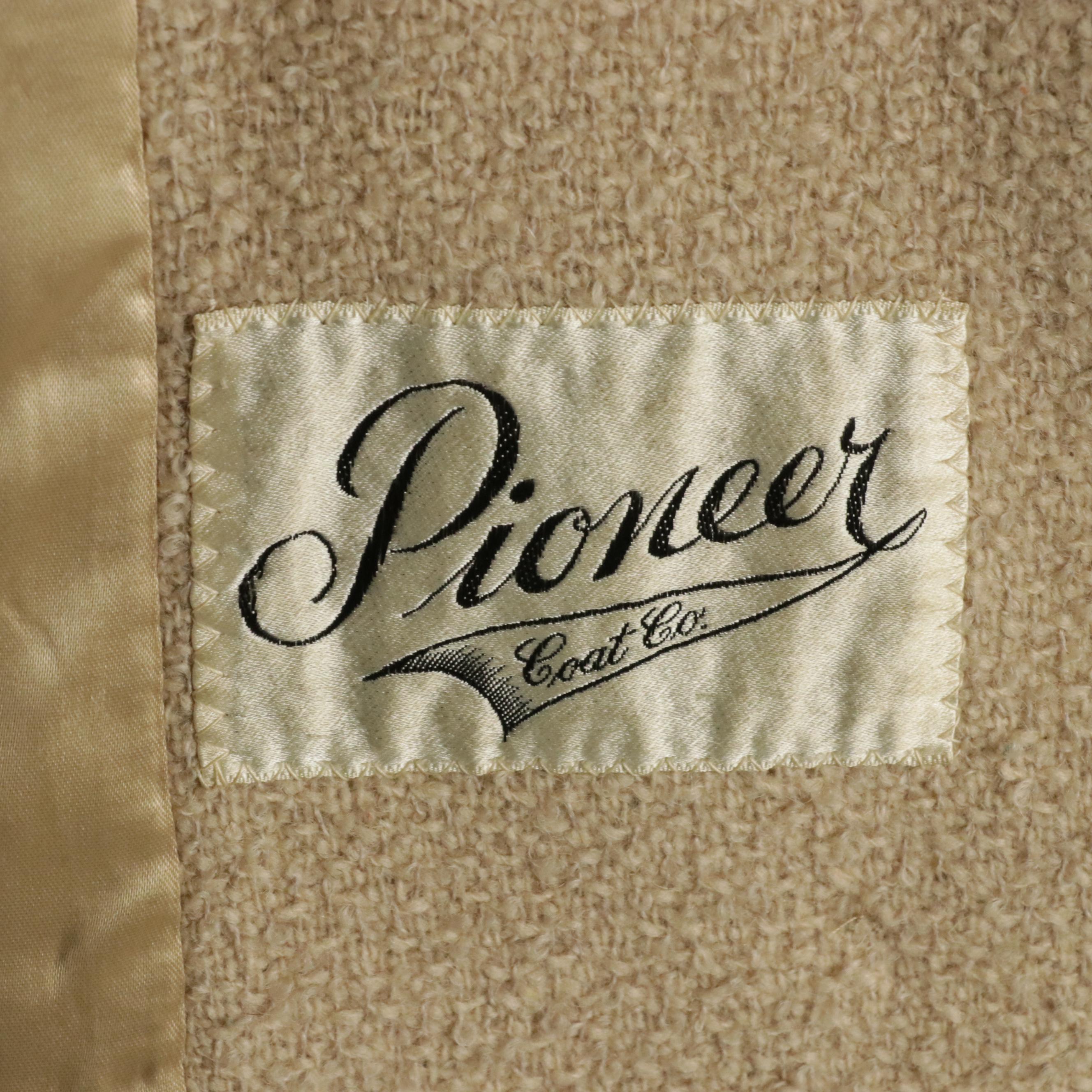 Pioneer Coat Company Mink Collar Coat in Nubby Wool, Early 1960s