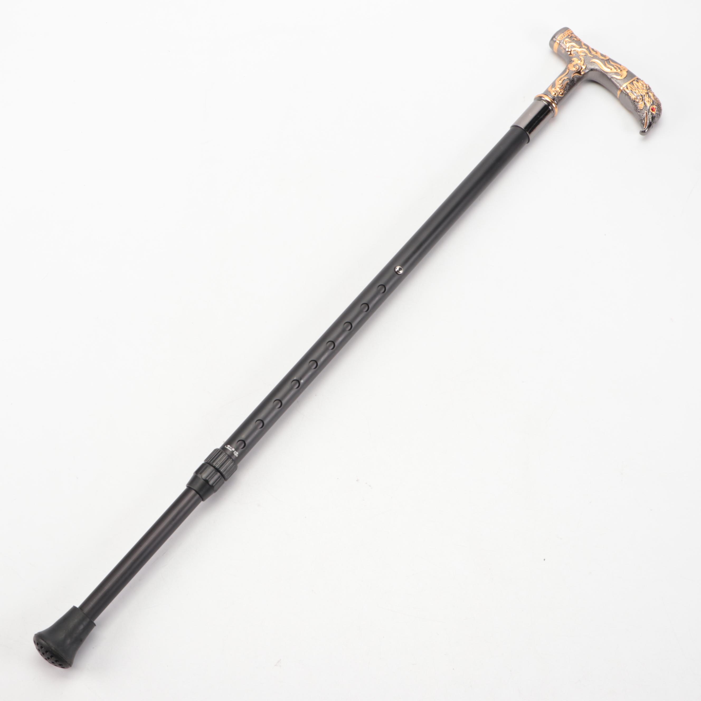 Embossed Eagle Head Derby-Handled Adjustable Sword Cane