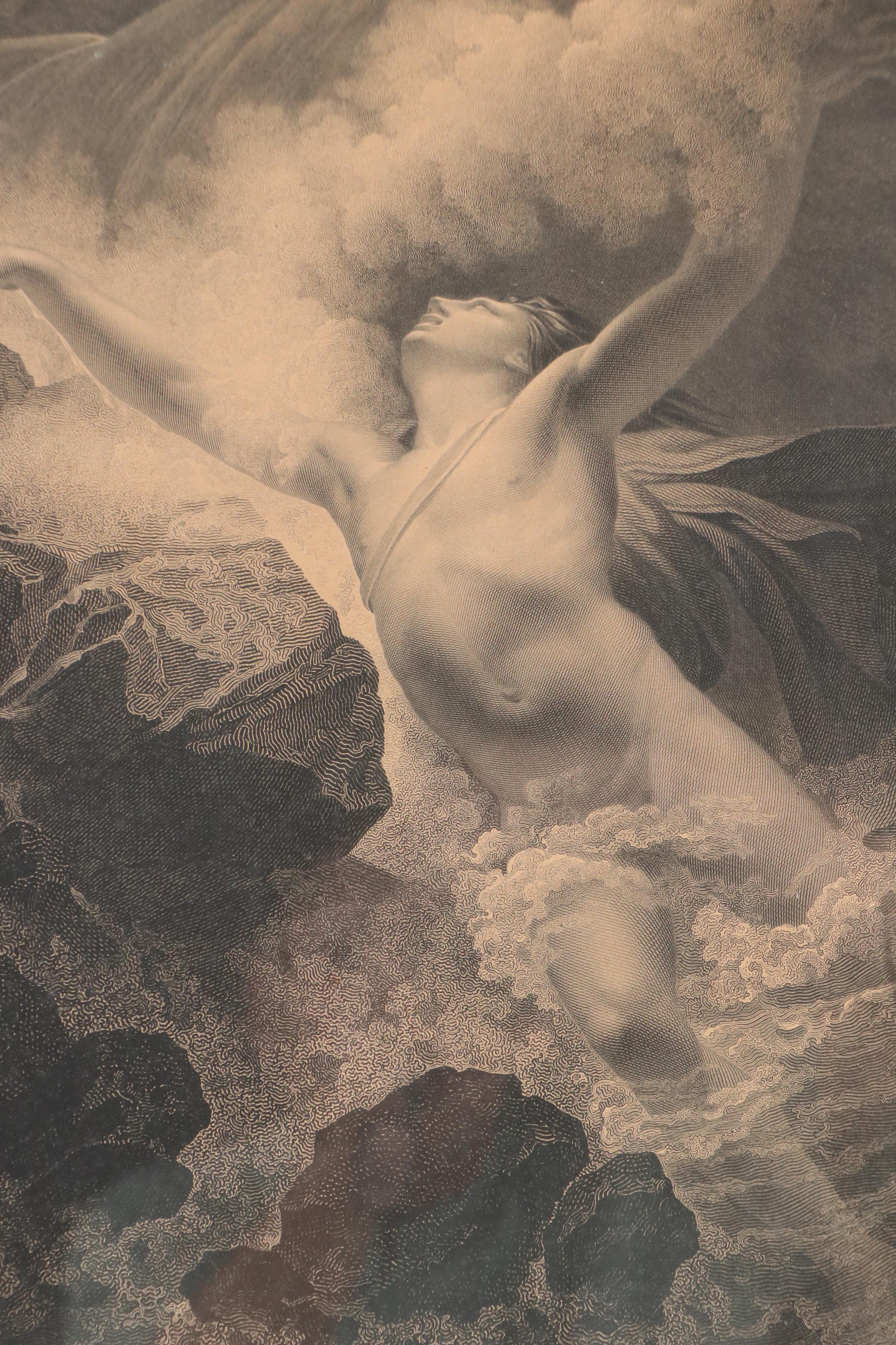 Laugier Engraving After Pierre Delorme "Mort de Léandre," 1819