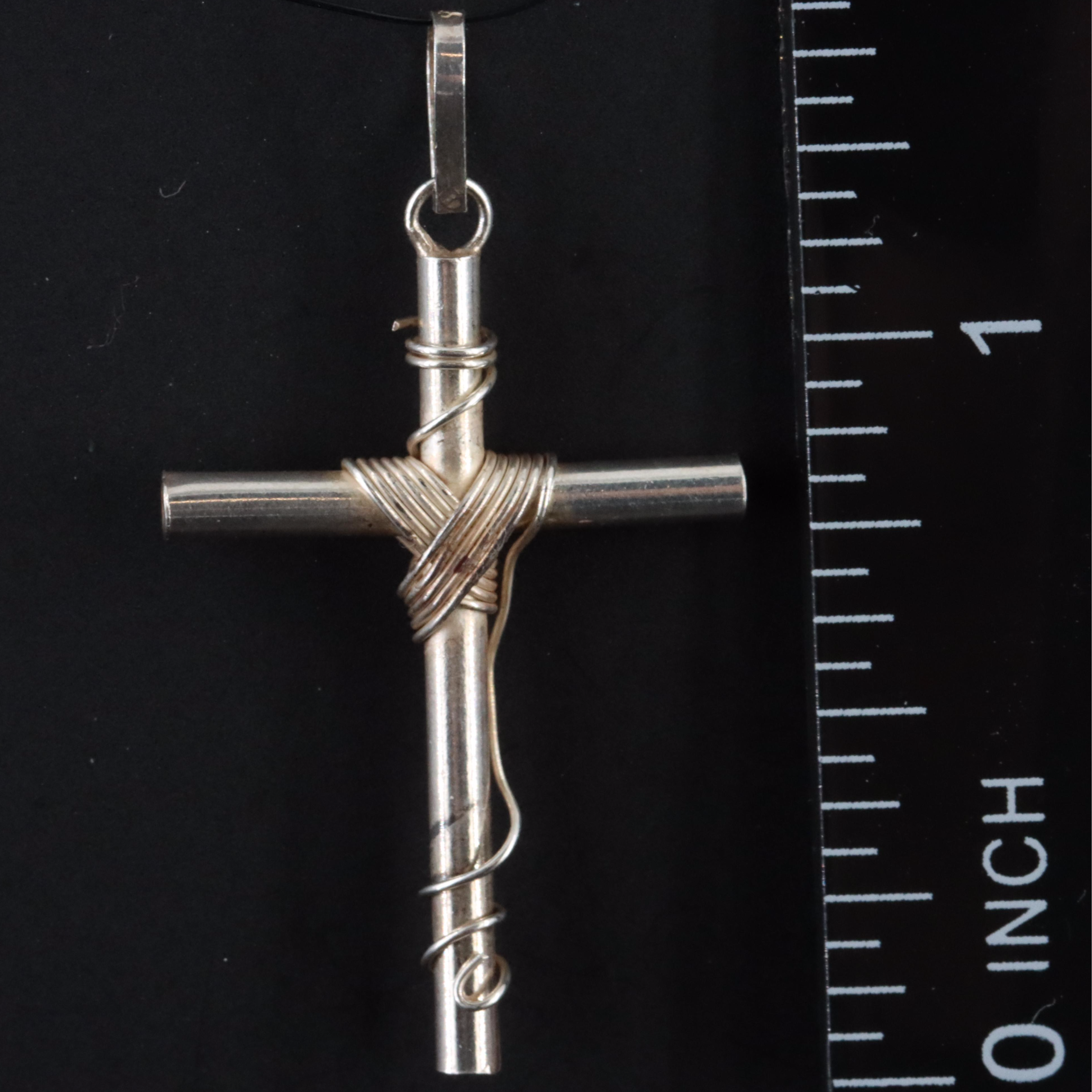 Sterling Wire Wrapped Cross Pendant