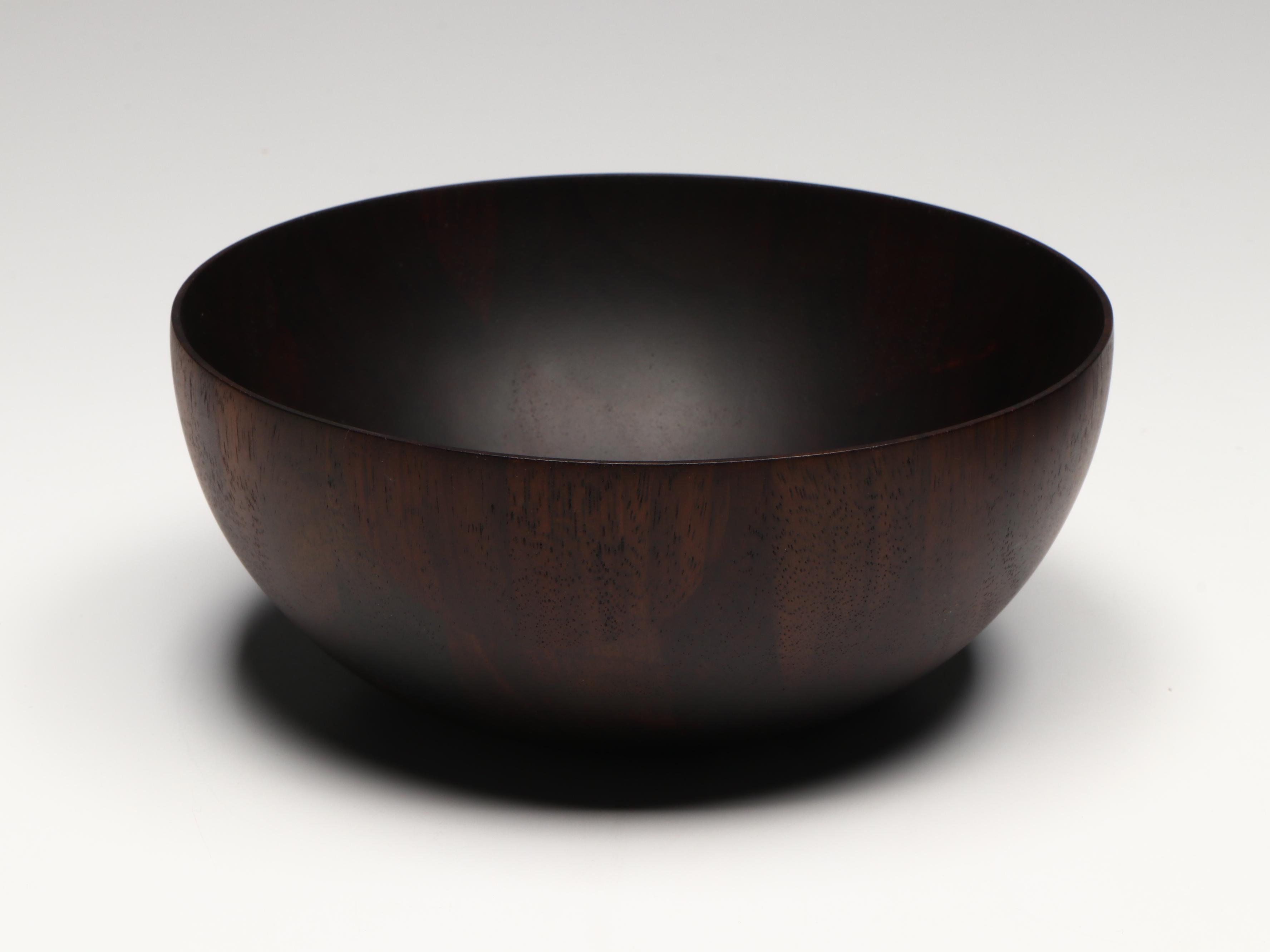 Hermès Round Wood Bowl with Square Tray