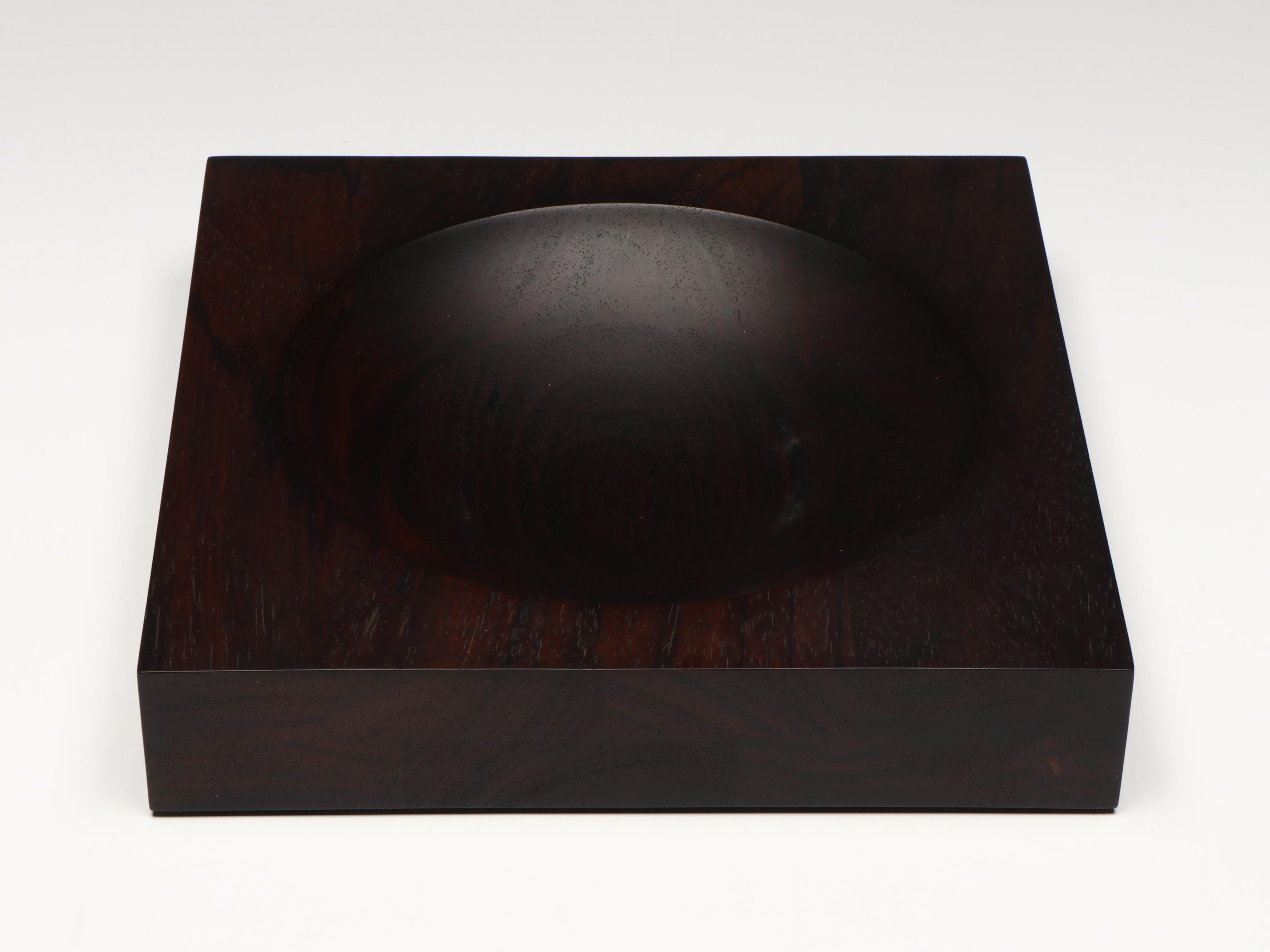 Hermès Round Wood Bowl with Square Tray