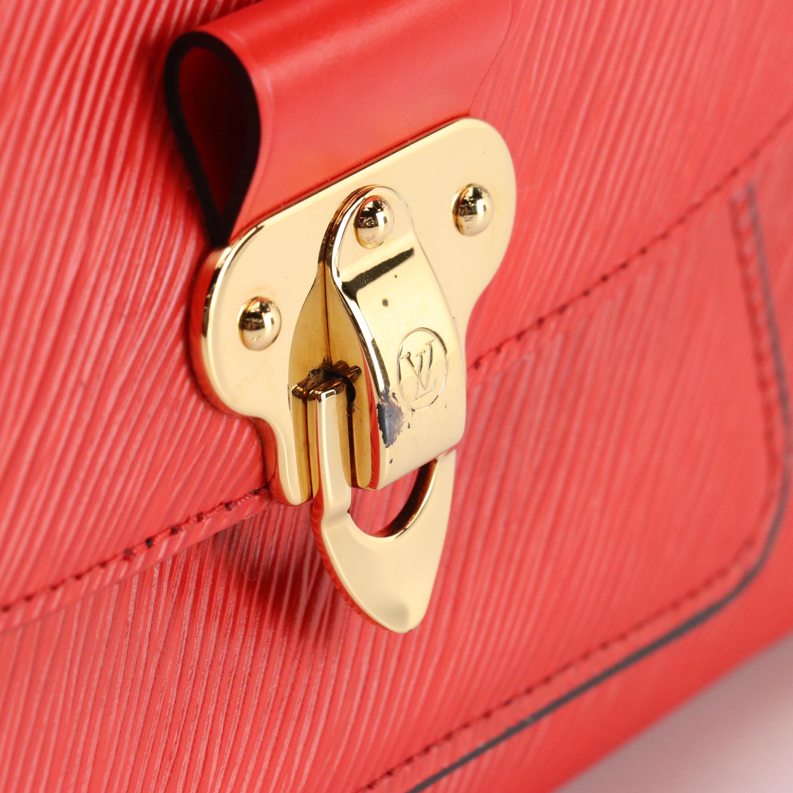 Louis Vuitton Boccador Two-Way Satchel in Red Epi and Smooth Leather, With Box