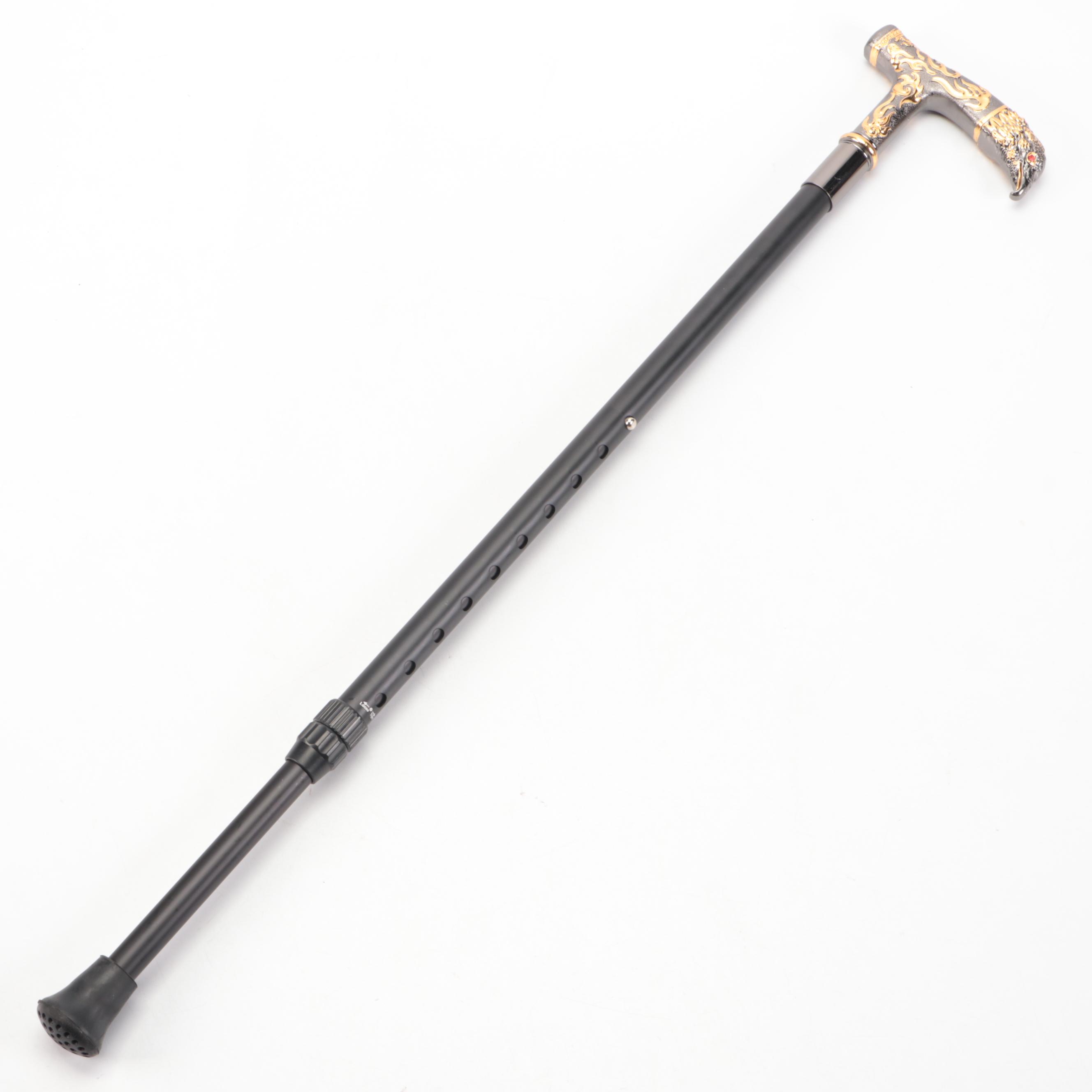 Embossed Eagle Head Derby-Handled Adjustable Sword Cane