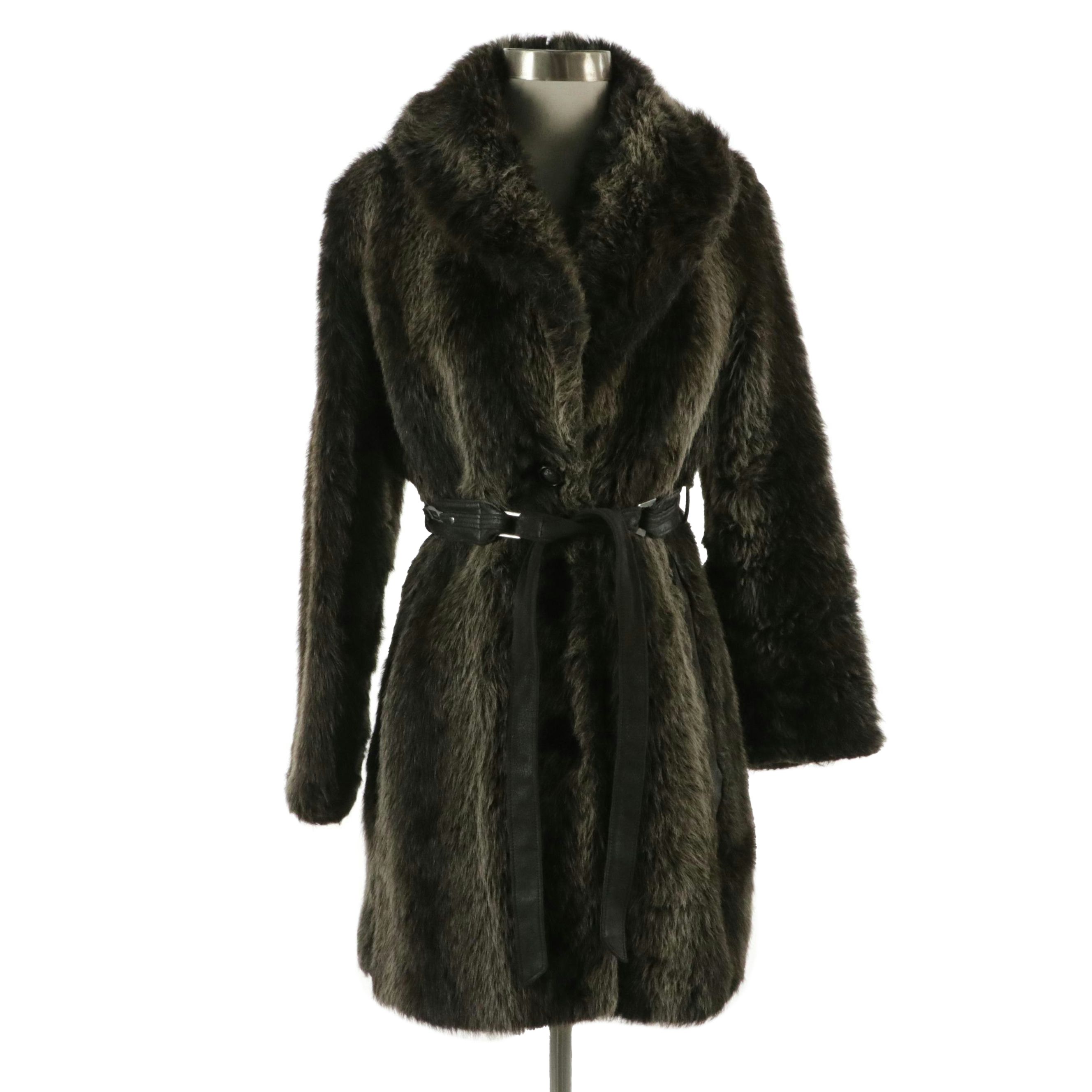 Russel Taylor Belted Faux Fur Coat