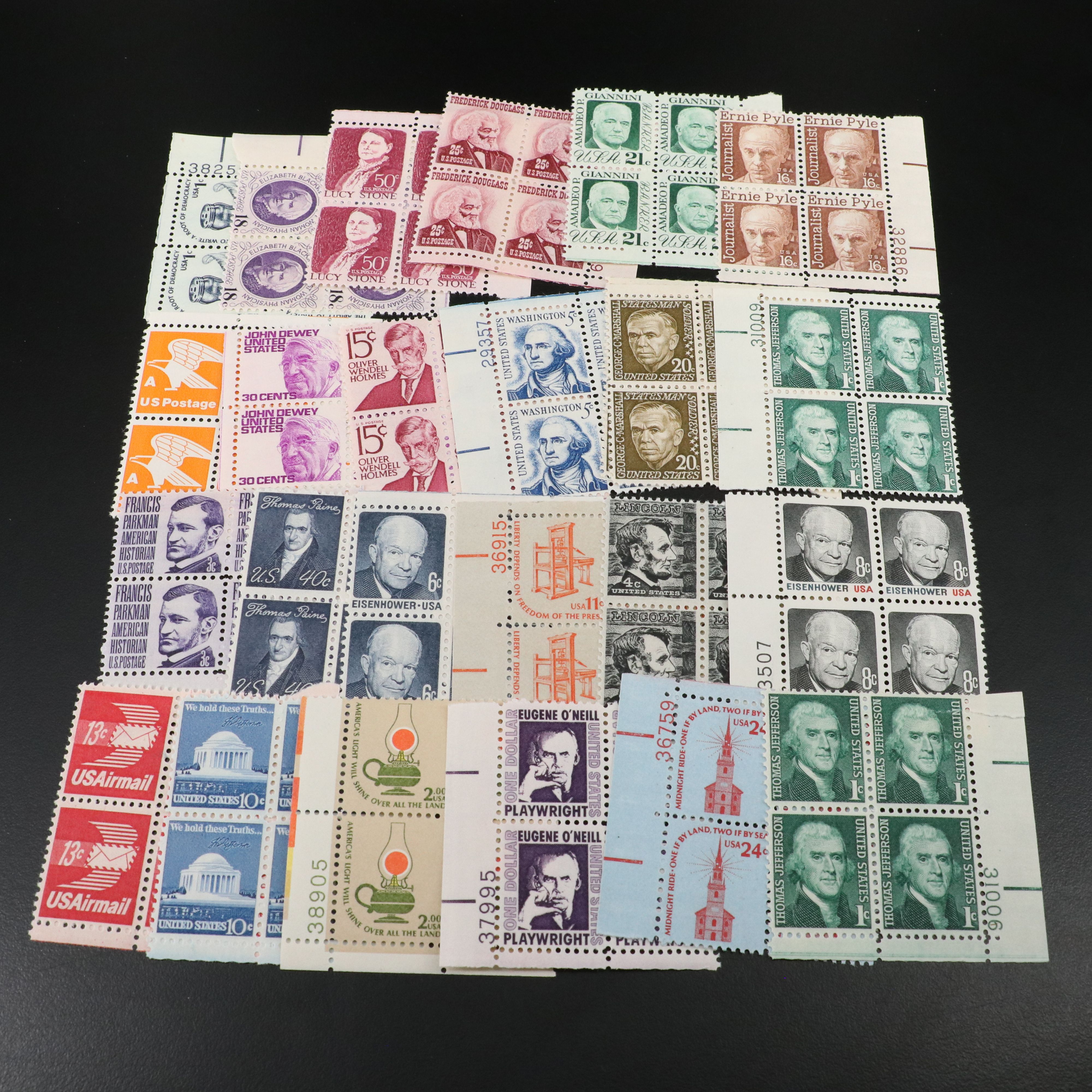Collection of More Than 260 U.S. Blocks of Four Unused Stamps