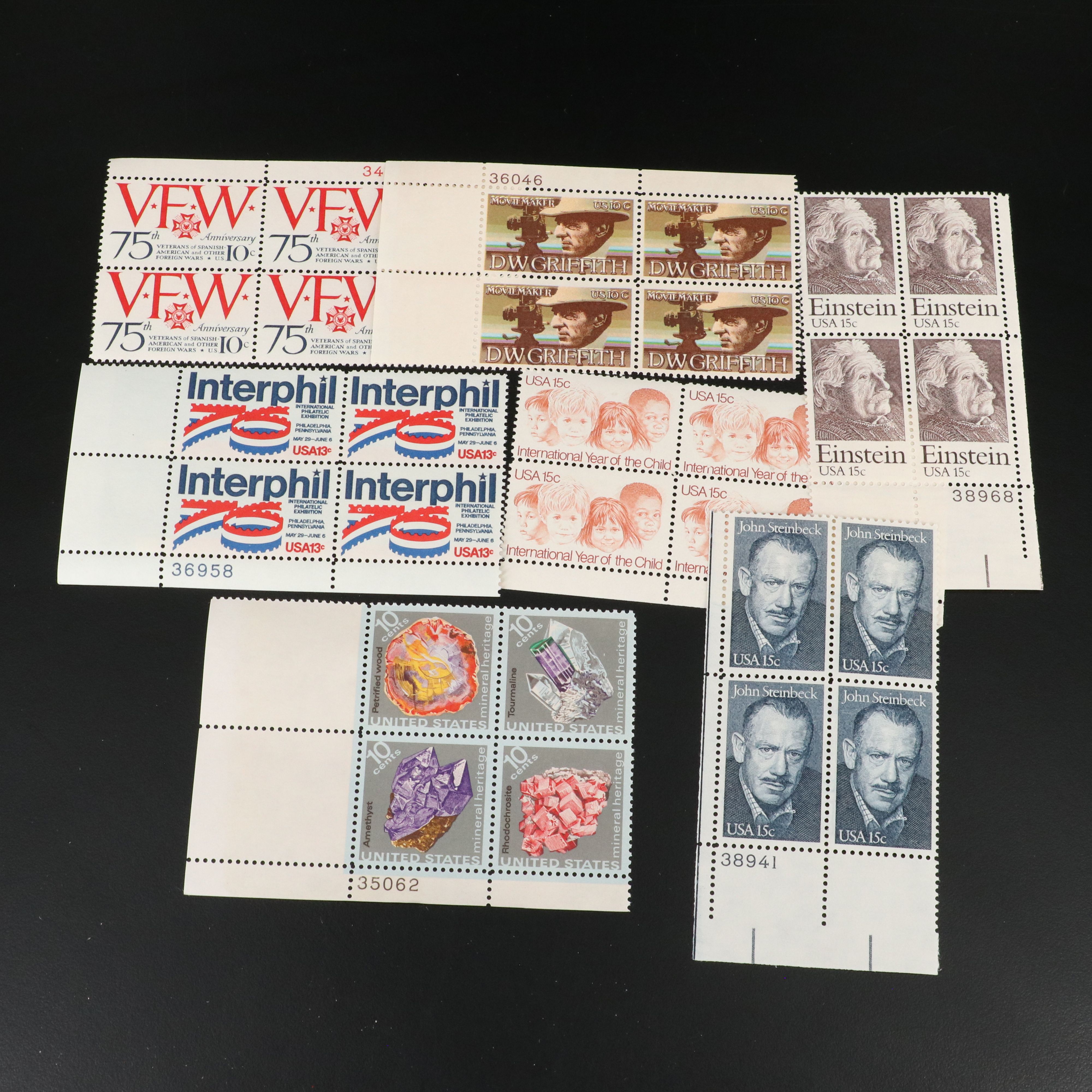 Collection of More Than 260 U.S. Blocks of Four Unused Stamps