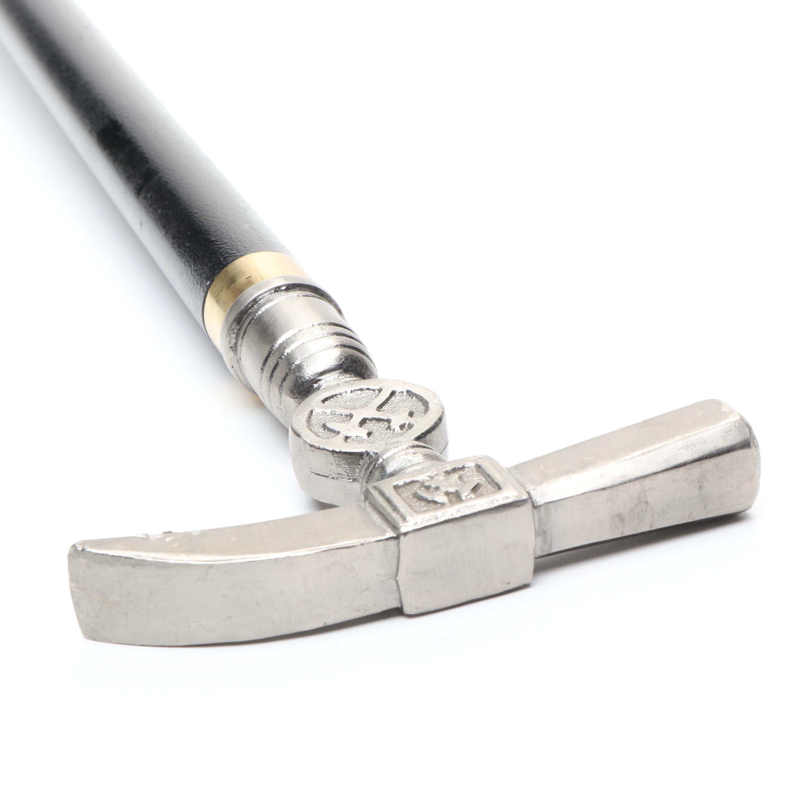 Mining Rock Pick Motif Handle Sword Cane