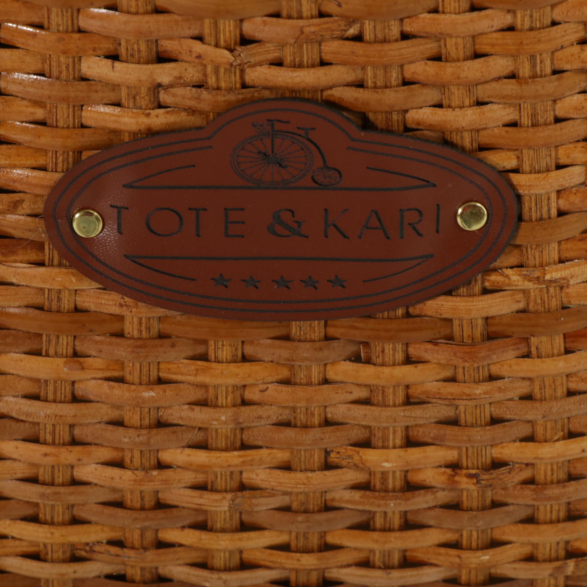 Shinola "Bixby" Step-Over City Bicycle with Tote n' Kari Woven Cane Basket