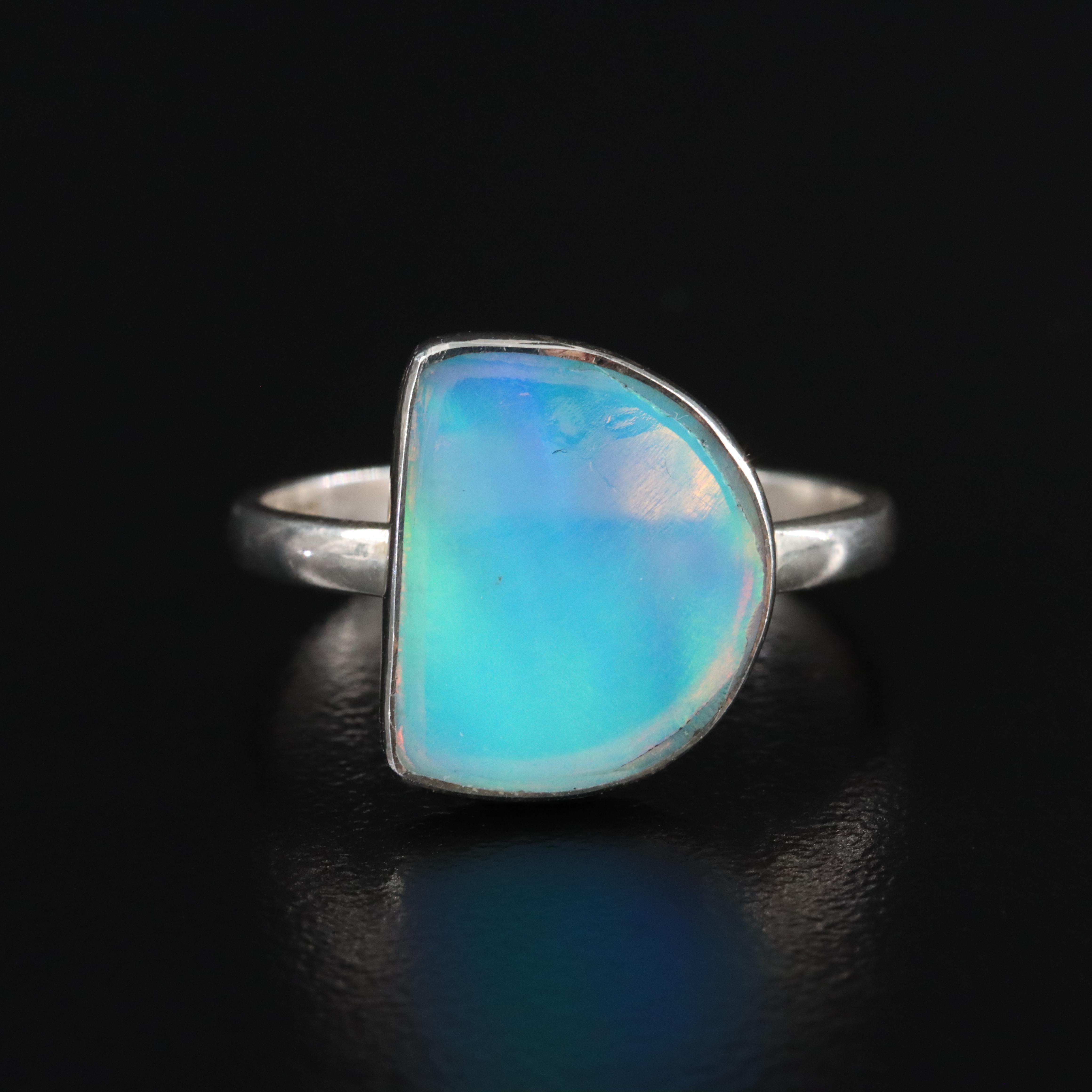 Sterling Opal Slice Ring