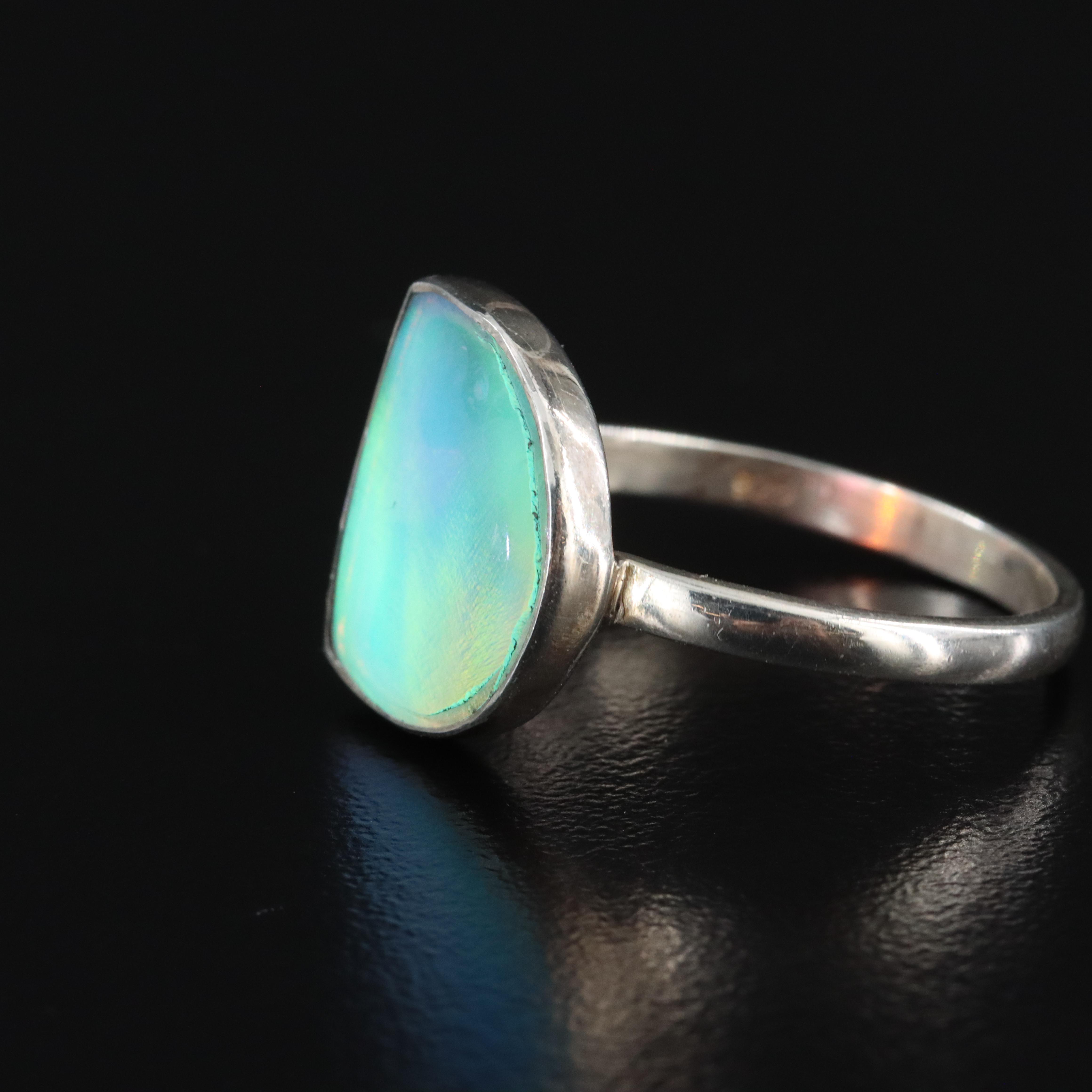Sterling Opal Slice Ring