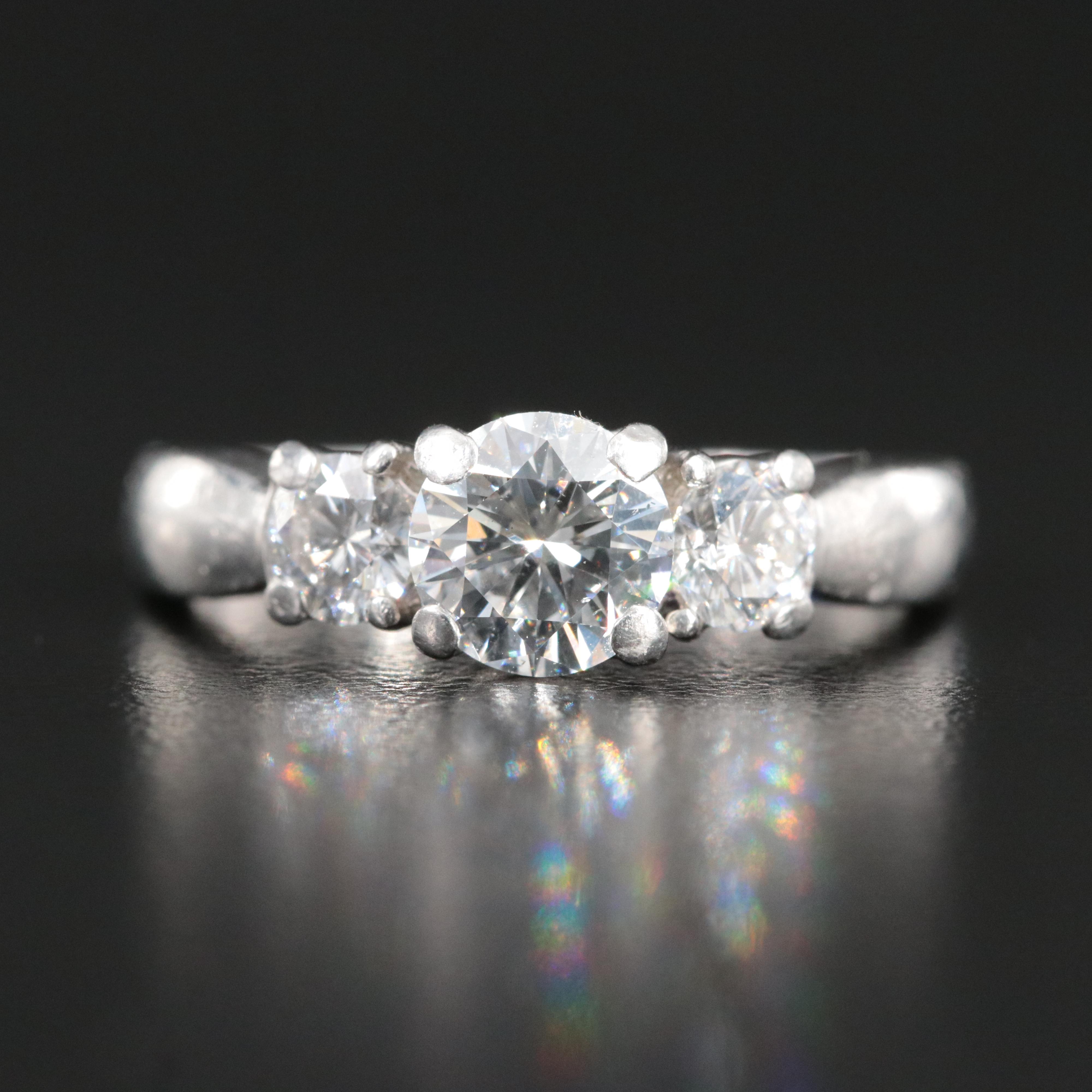 Platinum 1.62 CTW Diamond Ring with GIA Report