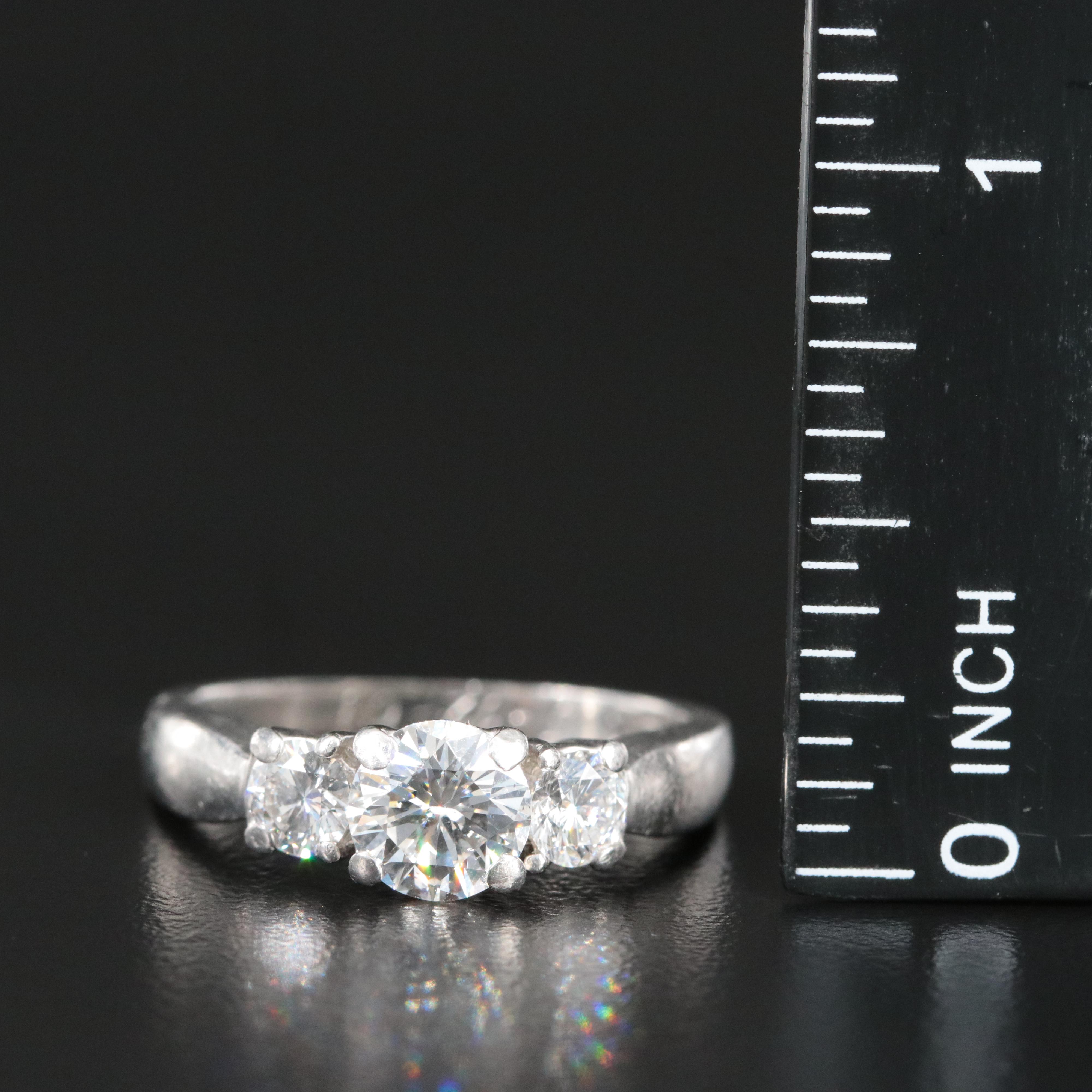 Platinum 1.62 CTW Diamond Ring with GIA Report