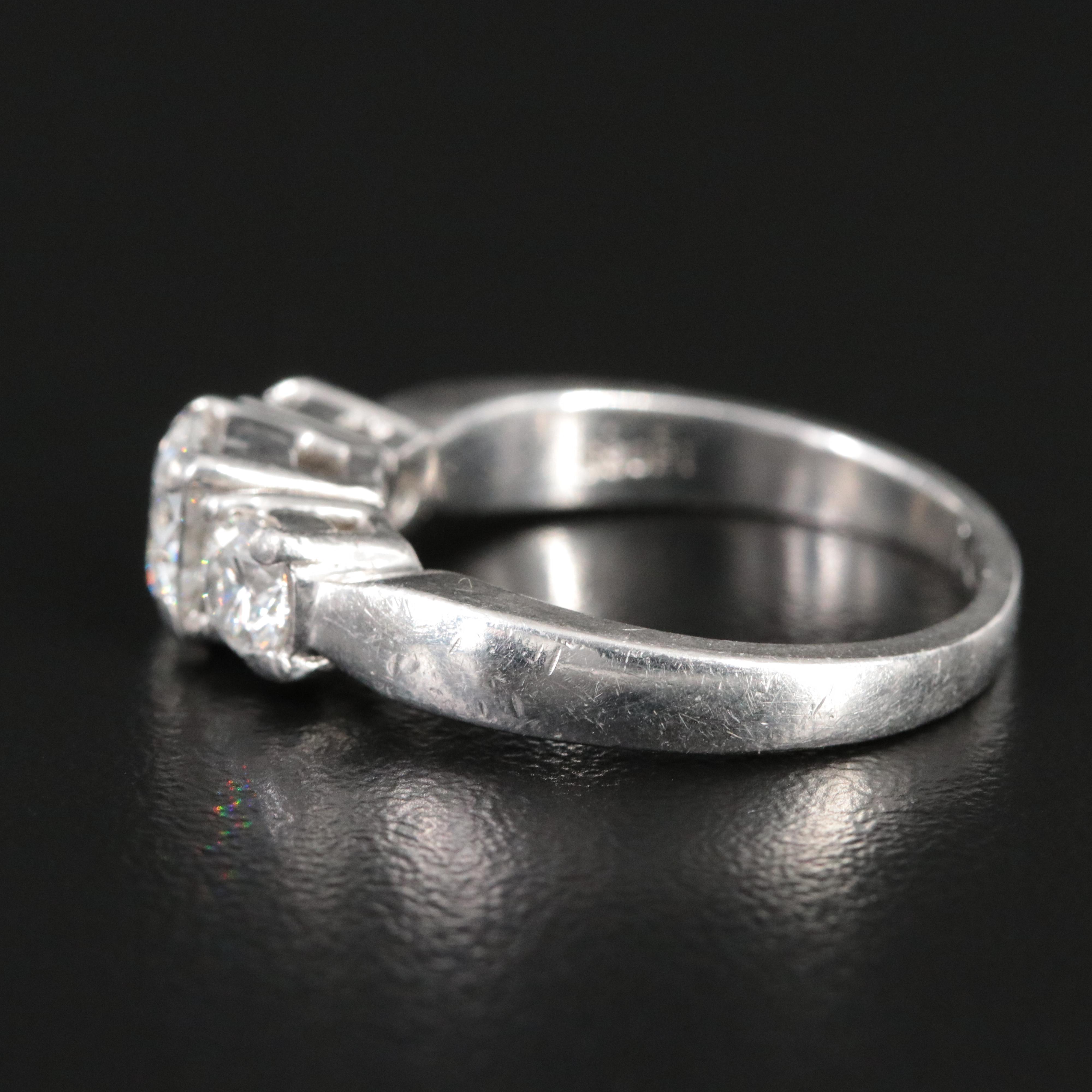 Platinum 1.62 CTW Diamond Ring with GIA Report