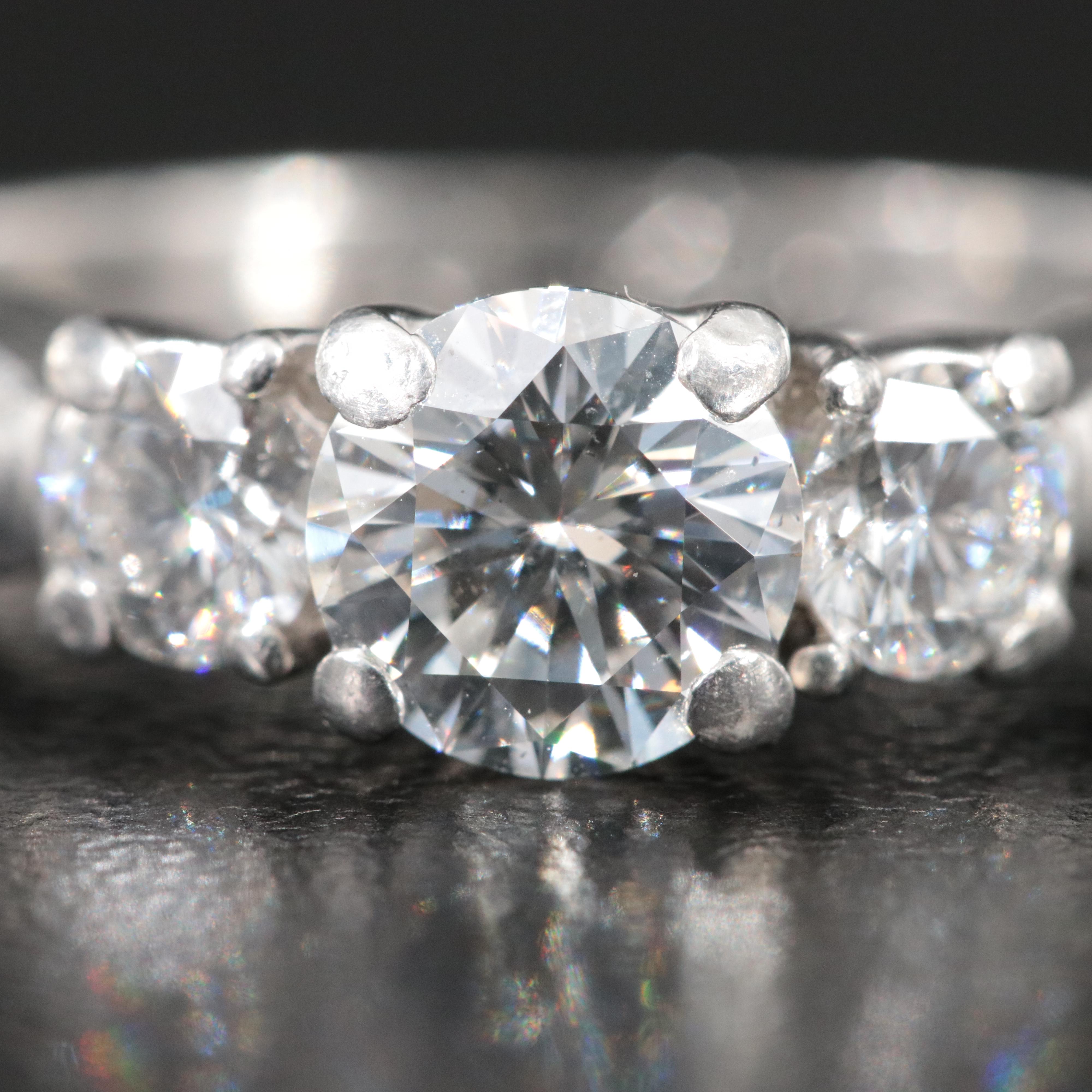 Platinum 1.62 CTW Diamond Ring with GIA Report