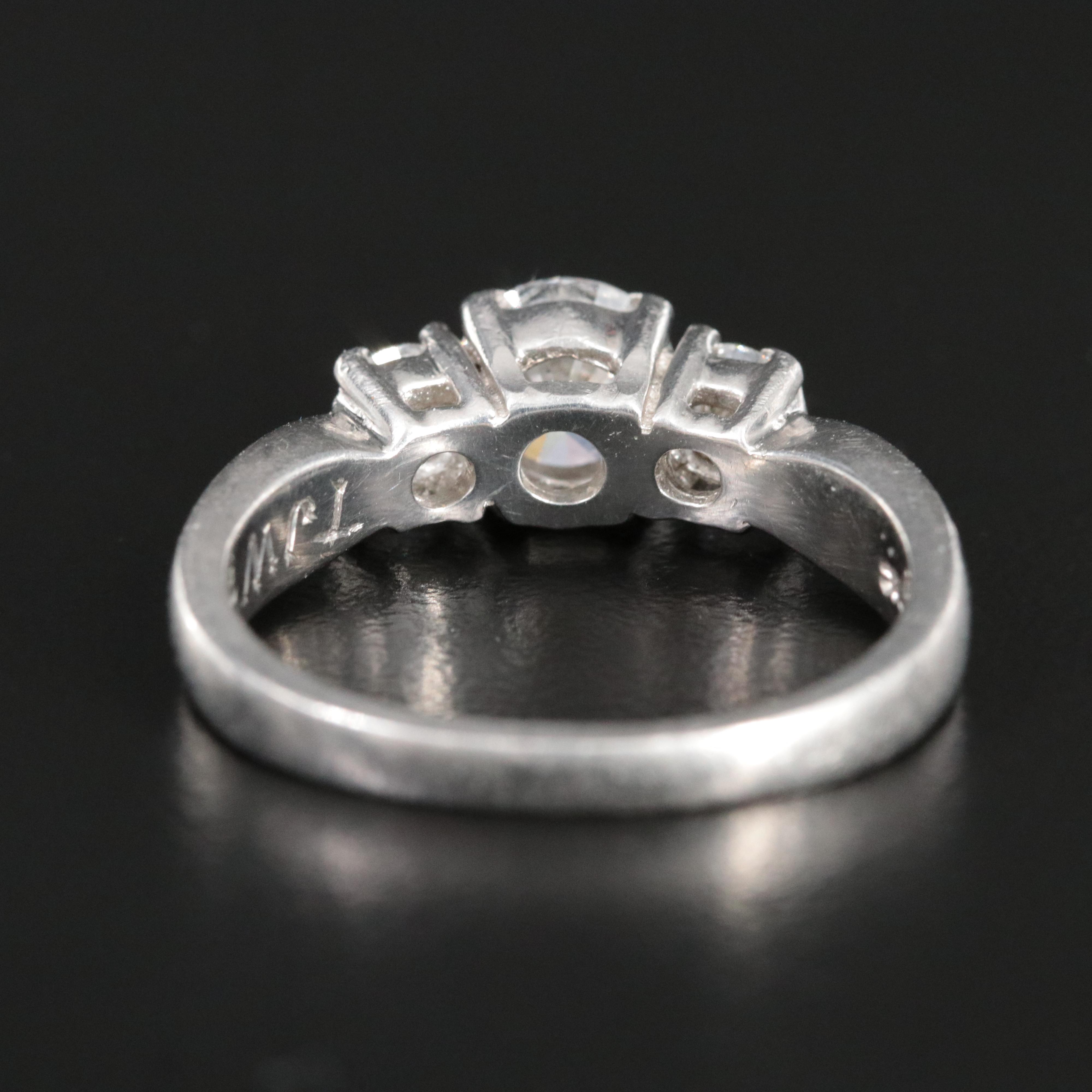 Platinum 1.62 CTW Diamond Ring with GIA Report