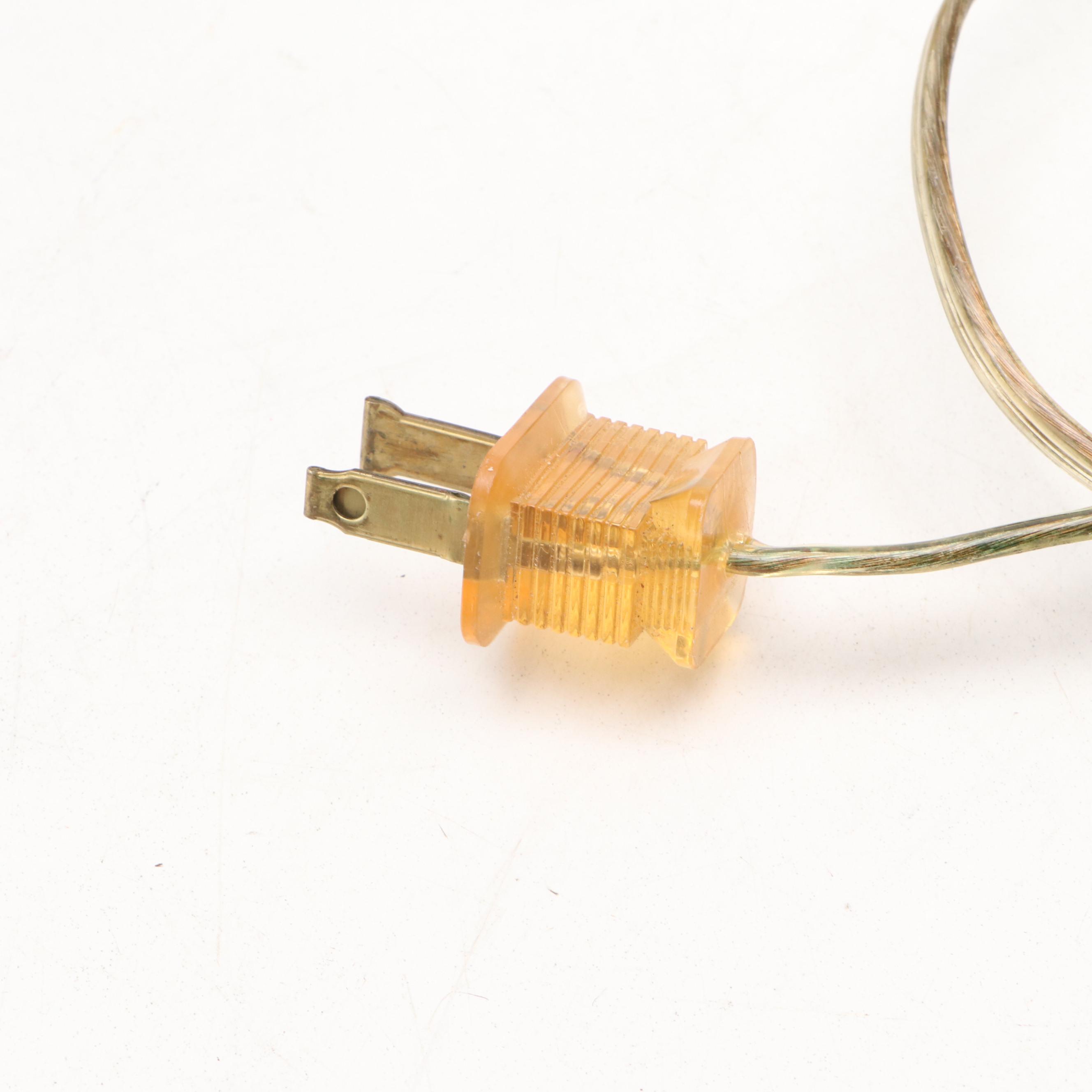 Victorian Style Metal Lamp with Hand-Painted Farmland Scene Tole Lampshade