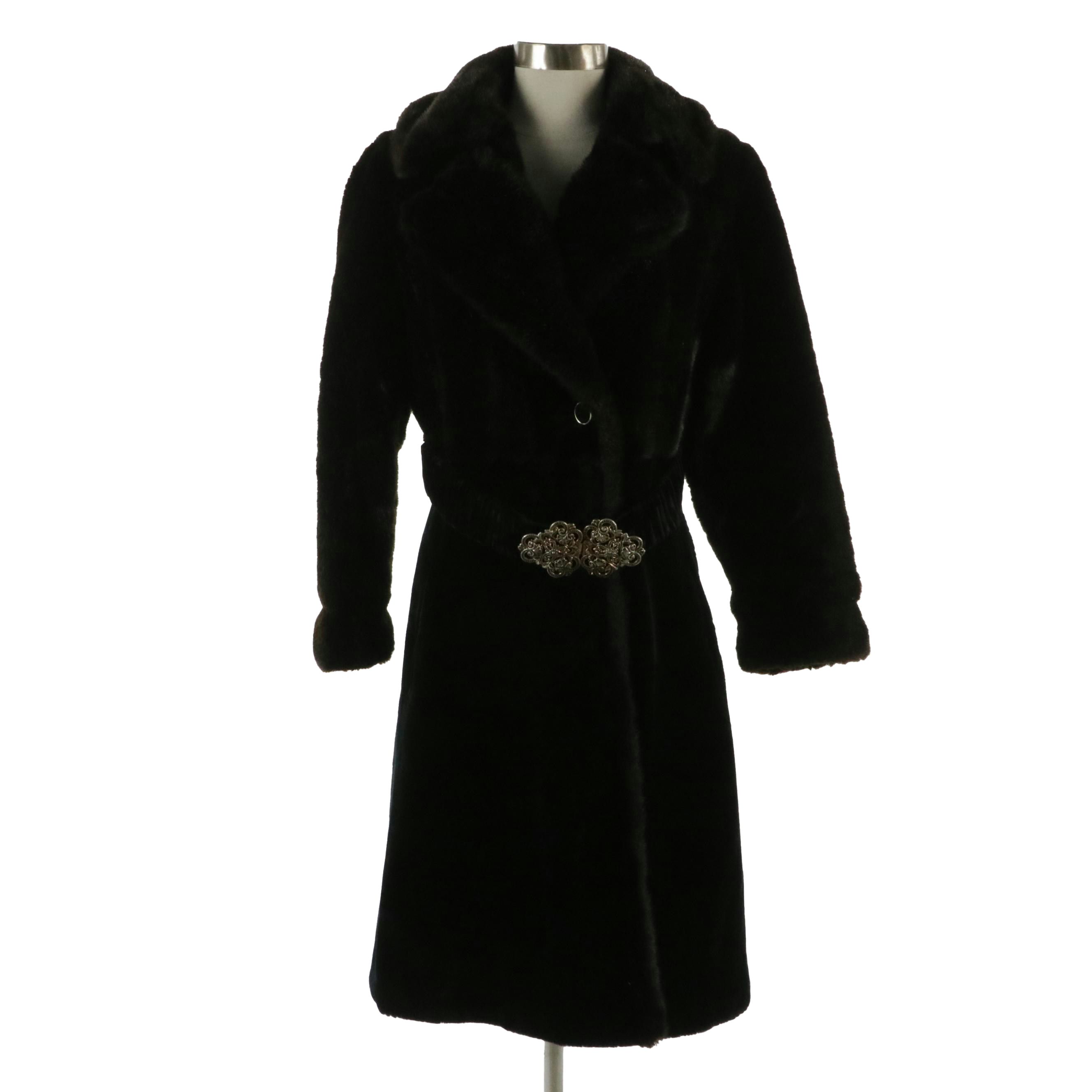 Russel Taylor Belted Coat in Borgazia Faux Fur