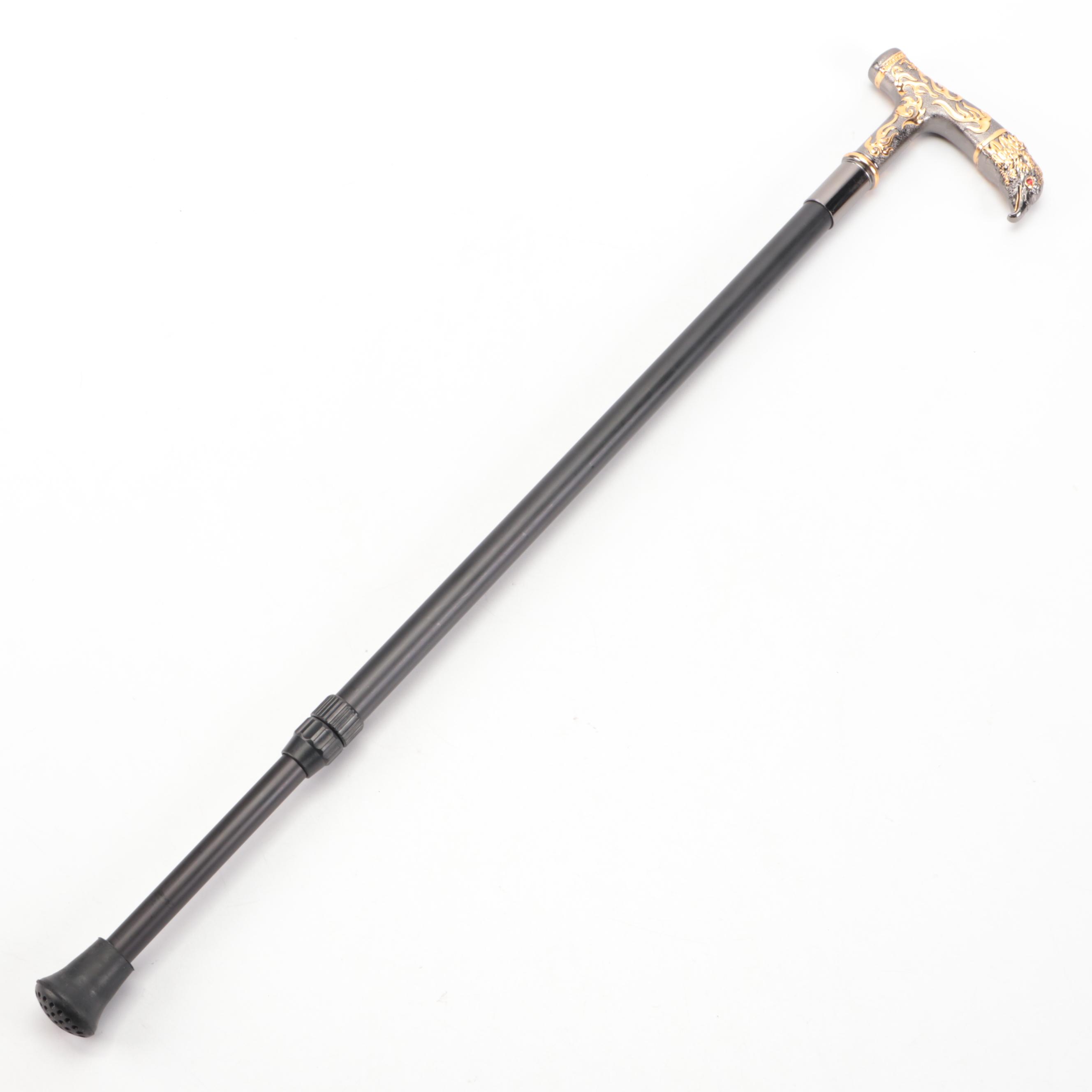 Embossed Eagle Head Derby-Handled Adjustable Sword Cane