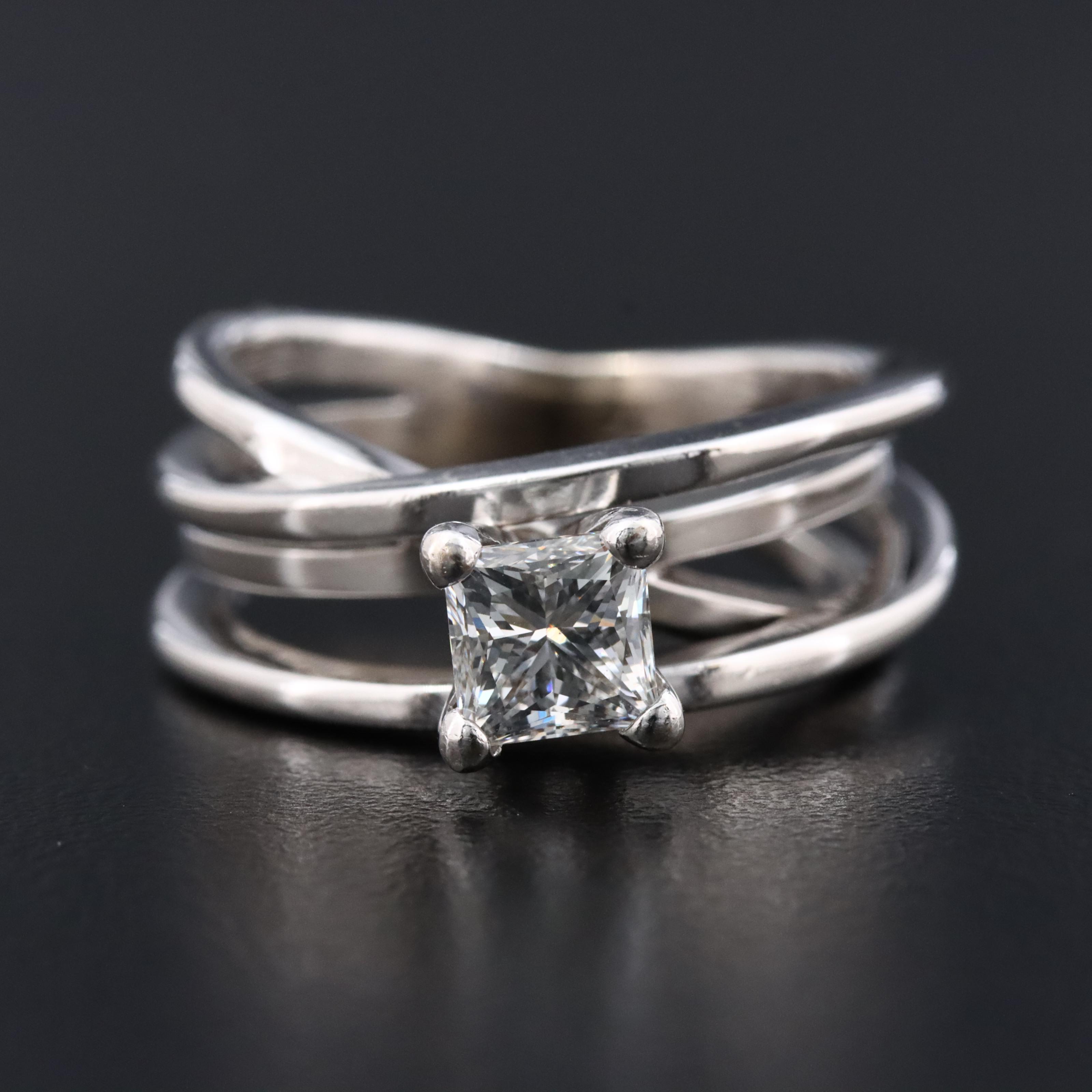 14K 1.01 CT Diamond Ring with GIA Report