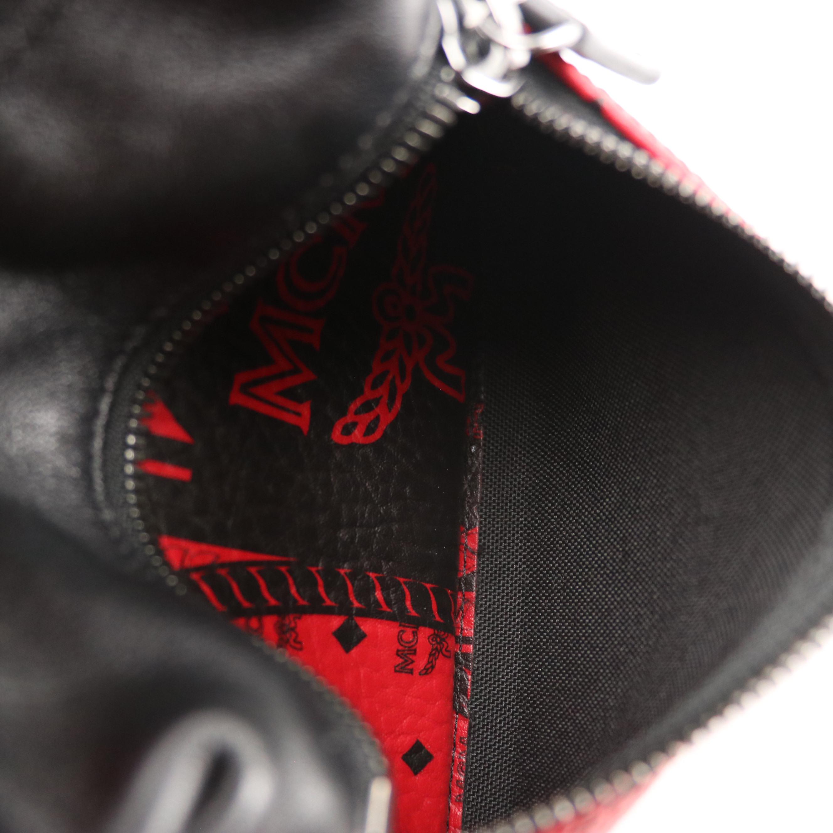 MCM Stark Small Backpack in Red Baroque Print