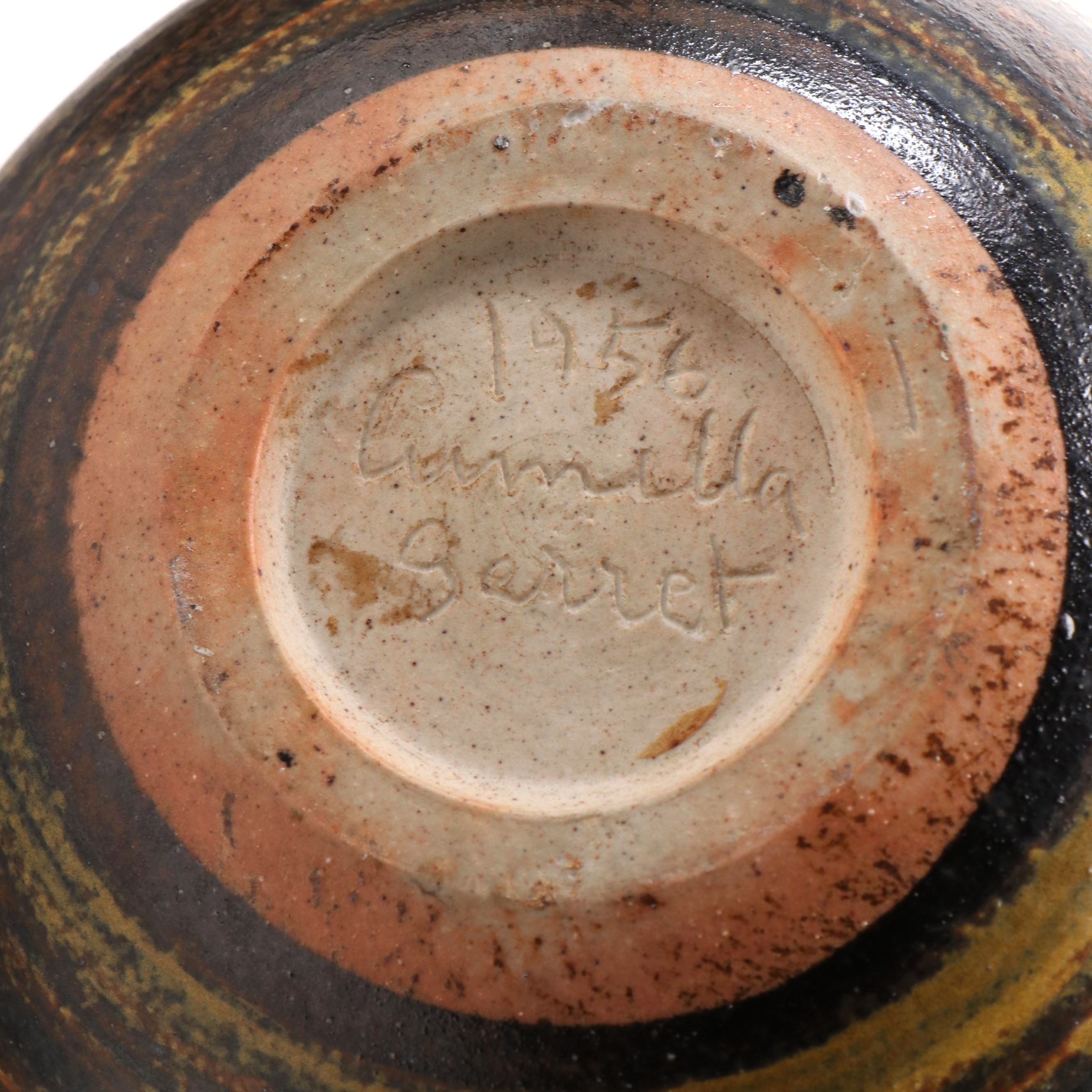 Camilla Garret Mid Century Modern Art Pottery Ceramic Vases and Bowl