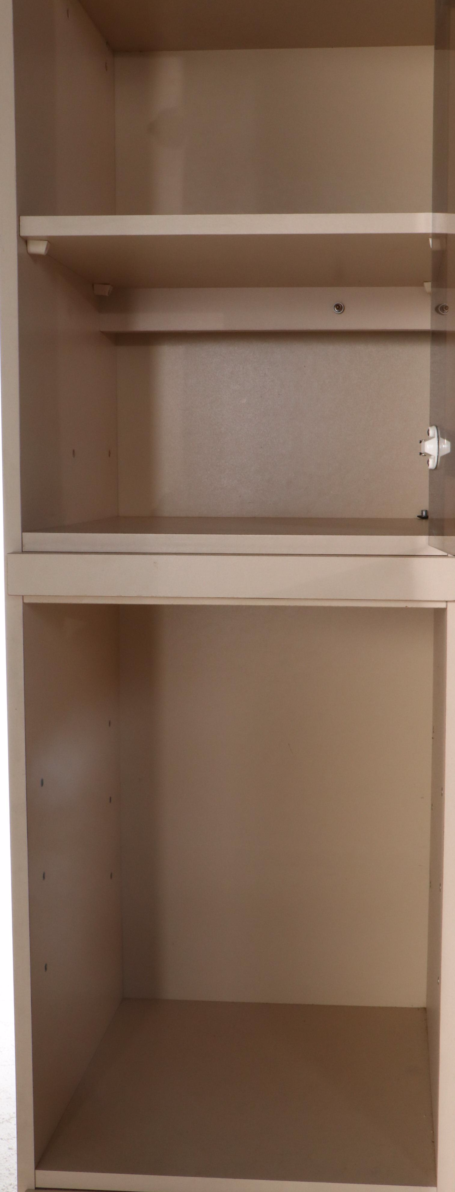 Pair of Postmodernist Smoked Mirrored Glass and Laminate Cabinets, Late 20th C.