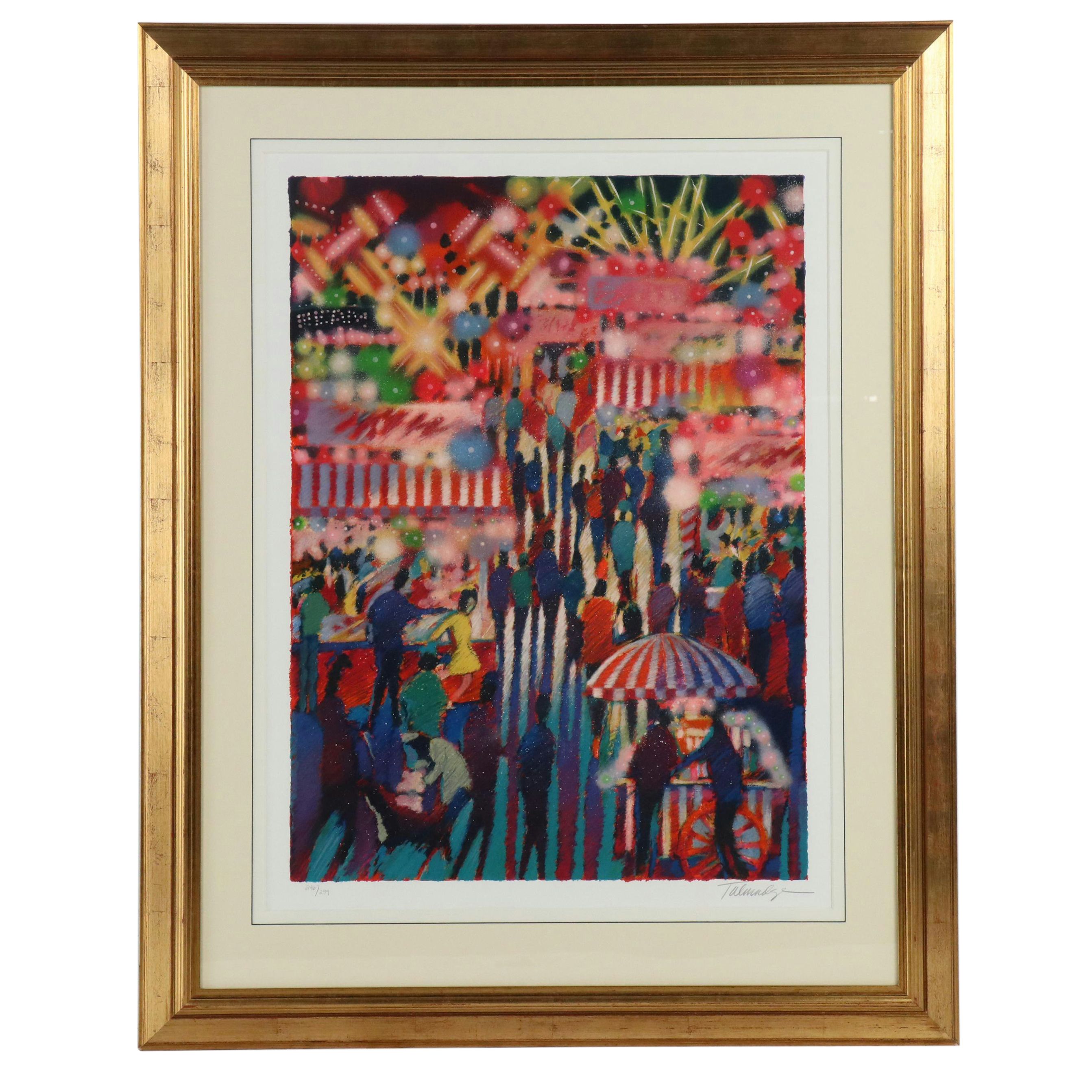 James Talmadge Serigraph "Opening Night at the Carnival," 1990s