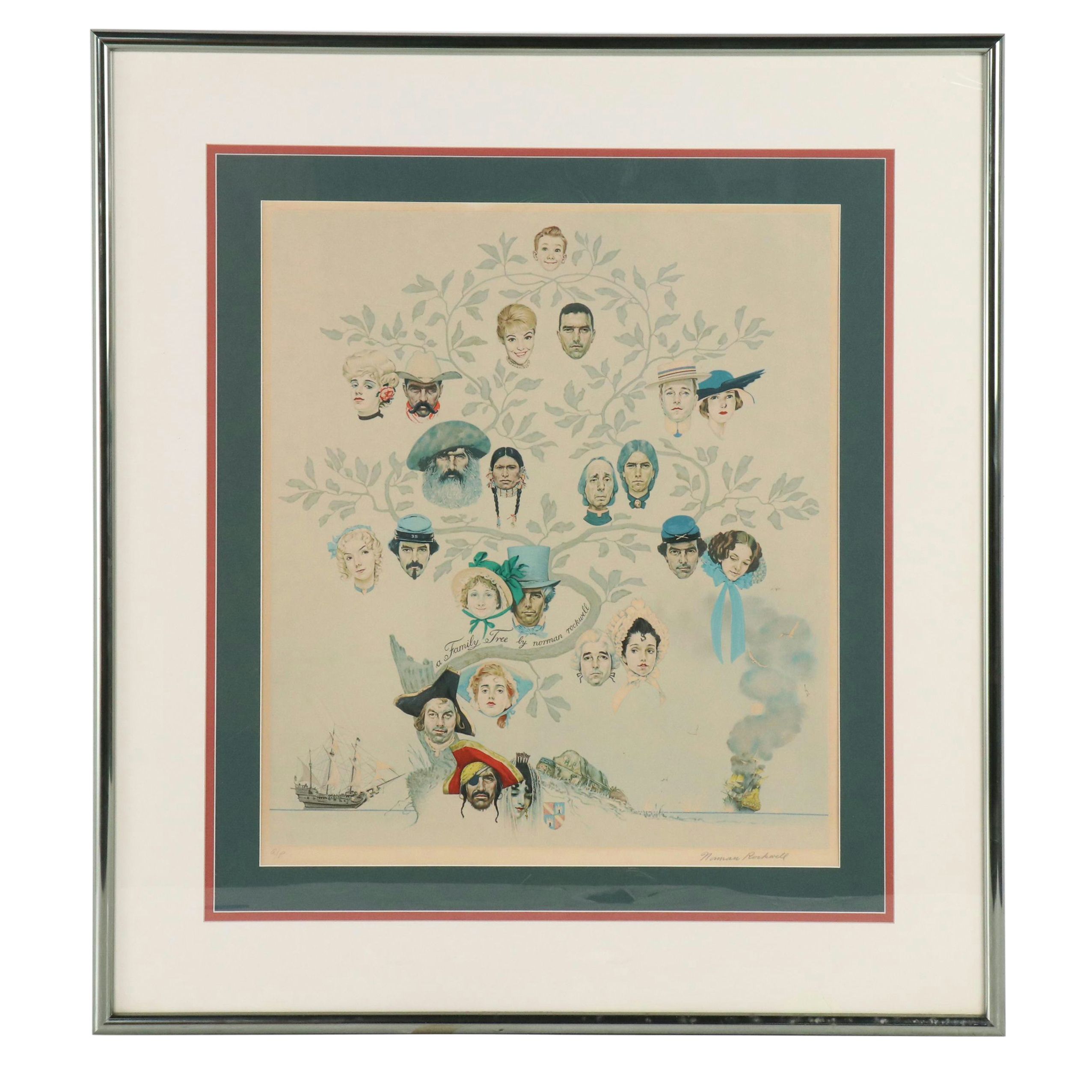 Norman Rockwell Signed Lithograph "A Family Tree," Circa 1959