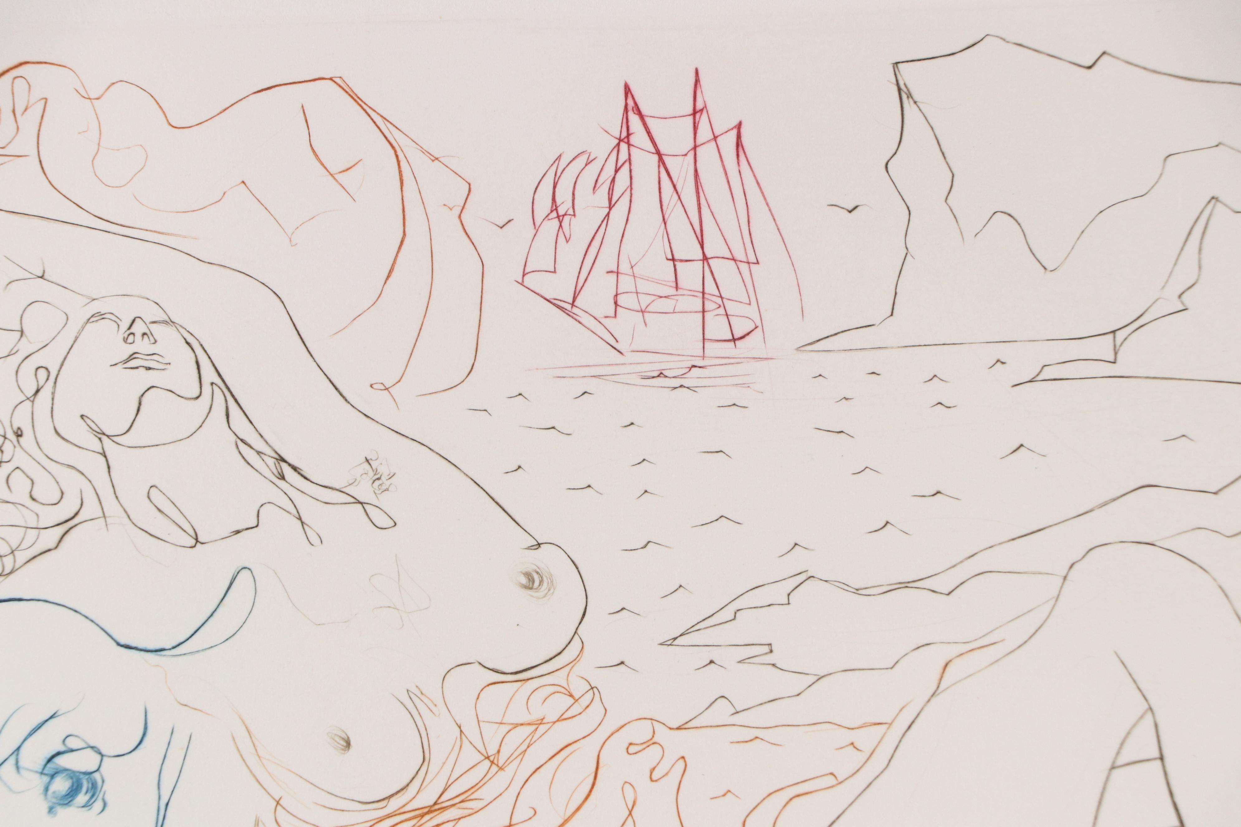 Salvador Dalí Color Etching "Europa and the Bull"