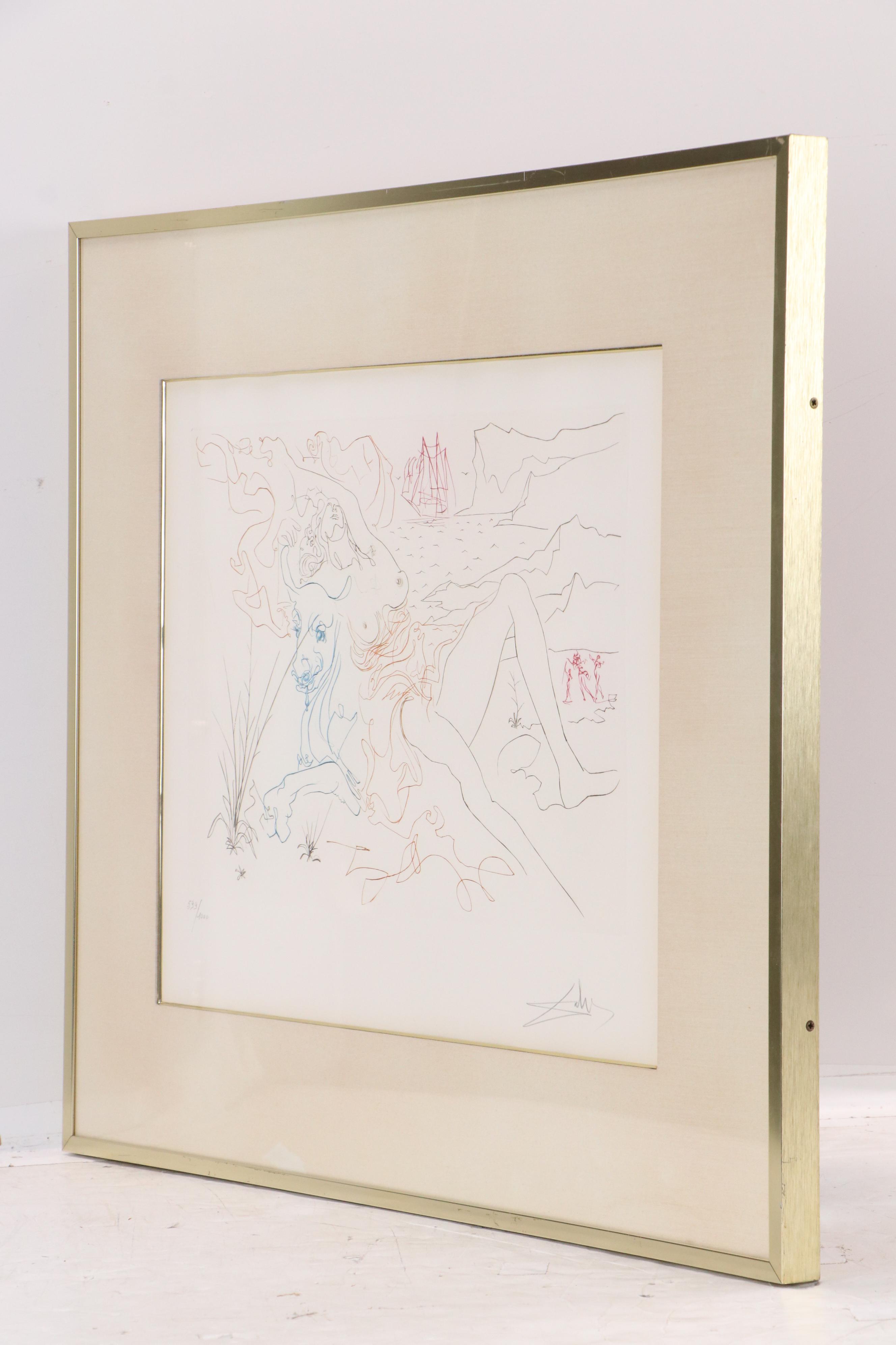 Salvador Dalí Color Etching "Europa and the Bull"