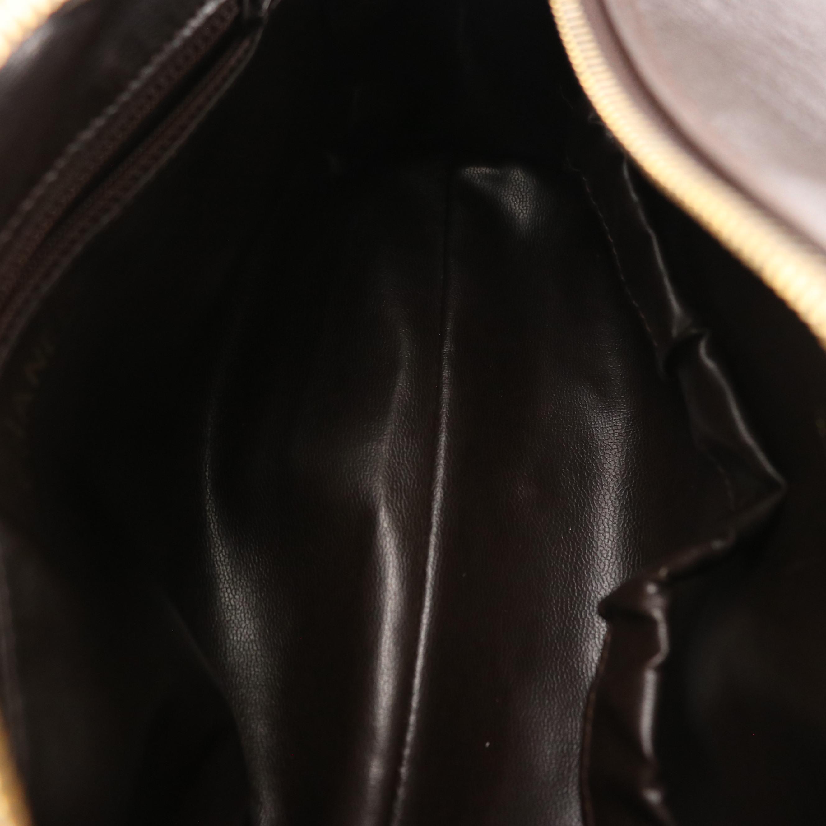 Chanel Zip-Around Vanity Case in Chocolate Brown Calfskin with Quilted Accents