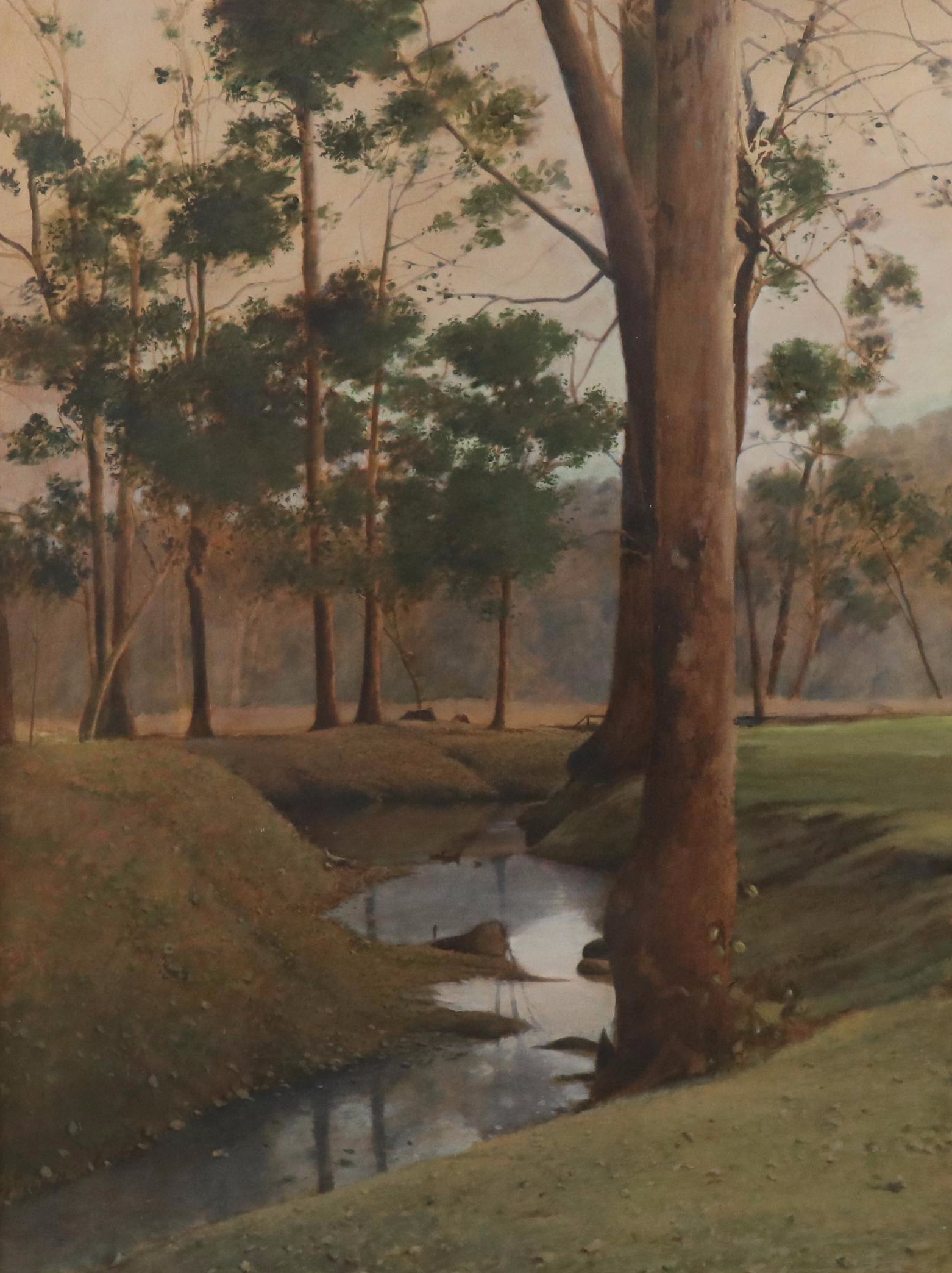 Ronald Eastbourne Renmark Landscape Oil Painting of Forest Steam, 20th Century