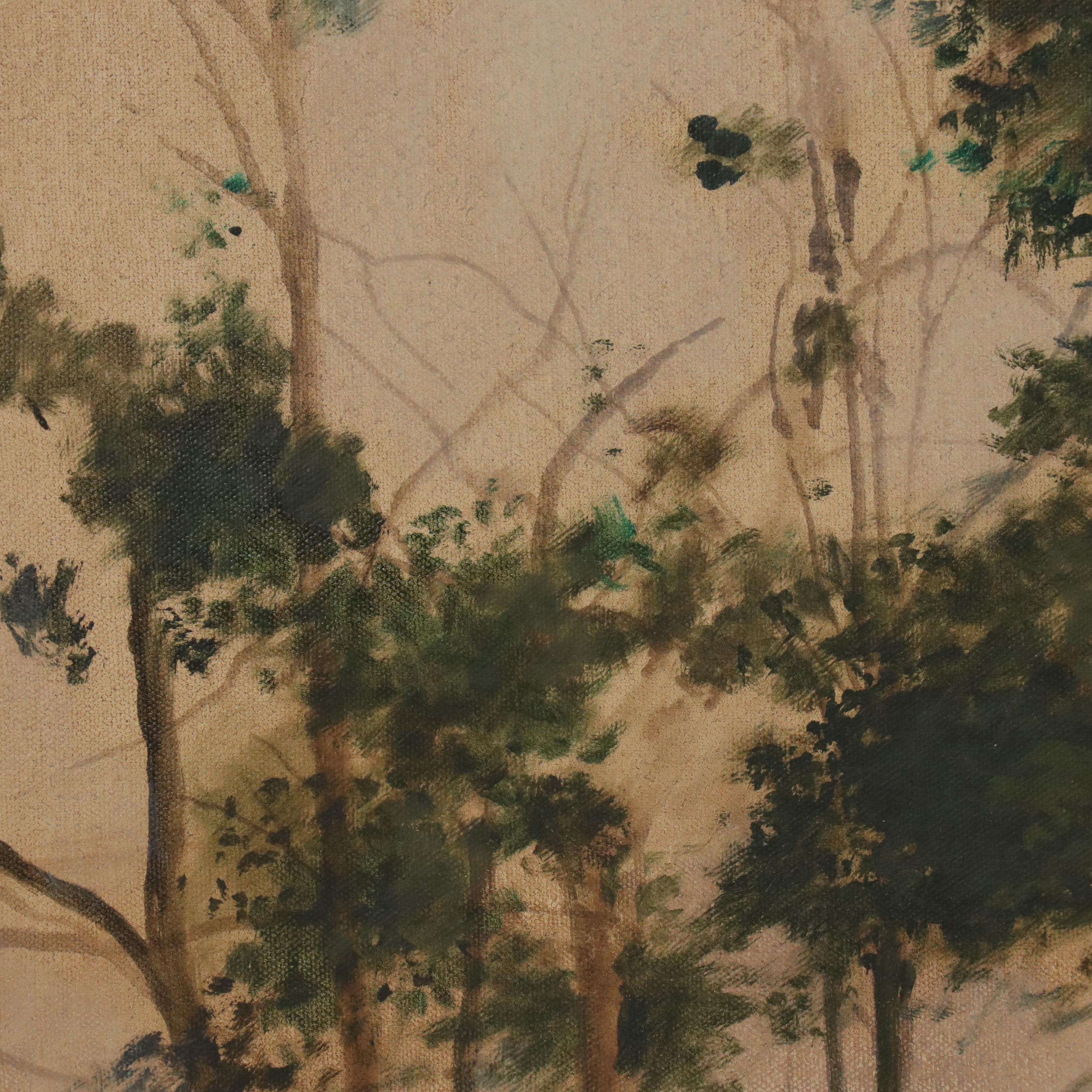 Ronald Eastbourne Renmark Landscape Oil Painting of Forest Steam, 20th Century