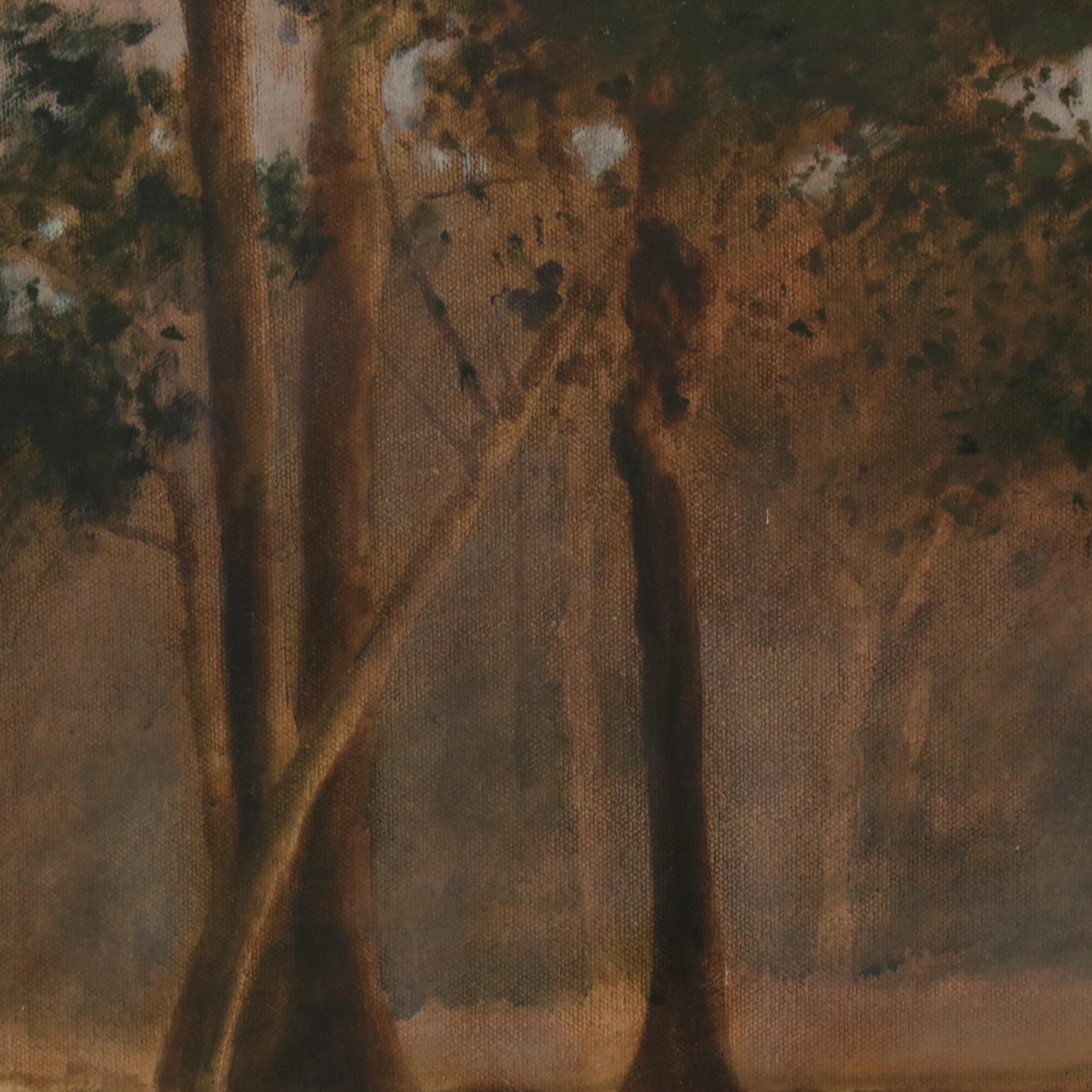 Ronald Eastbourne Renmark Landscape Oil Painting of Forest Steam, 20th Century