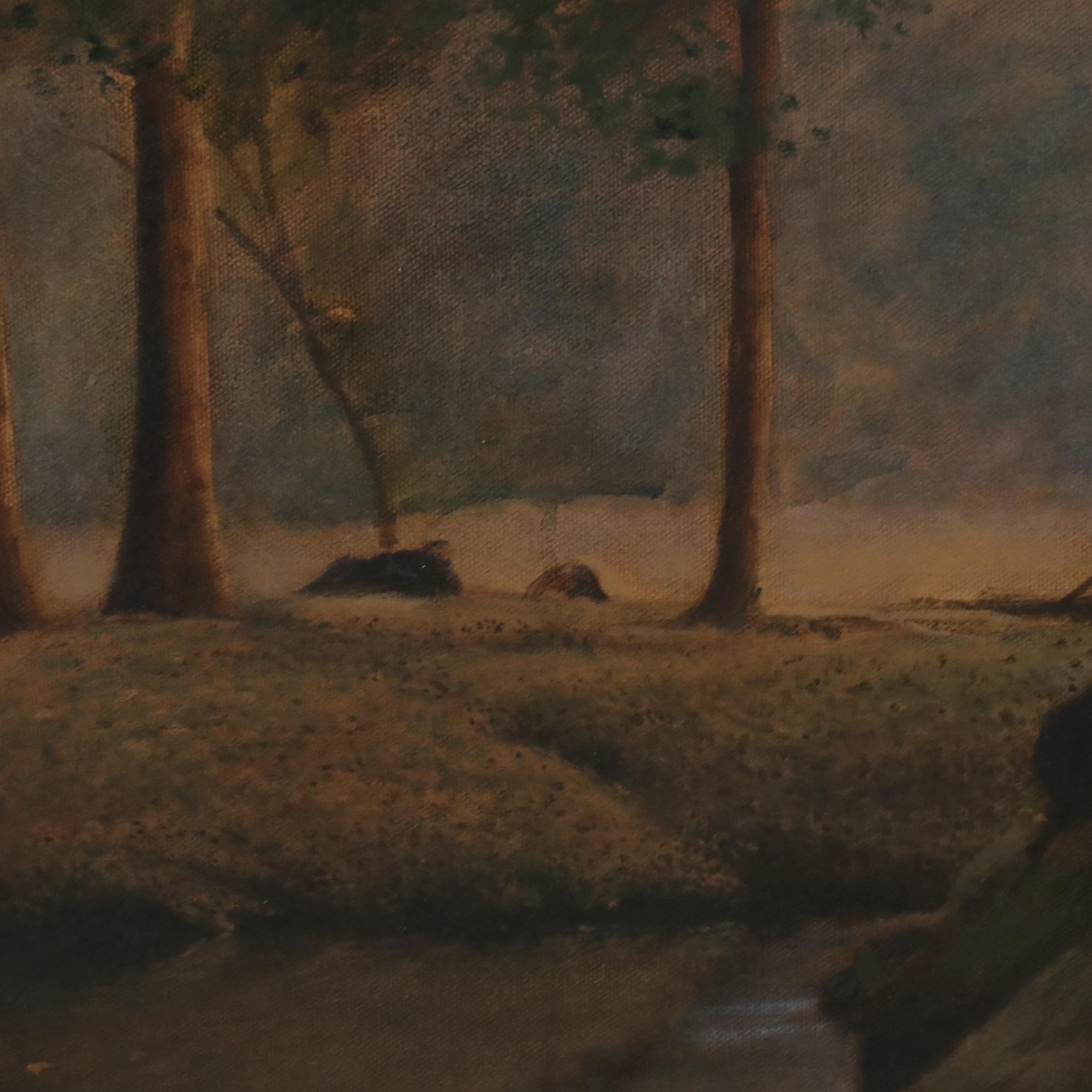 Ronald Eastbourne Renmark Landscape Oil Painting of Forest Steam, 20th Century