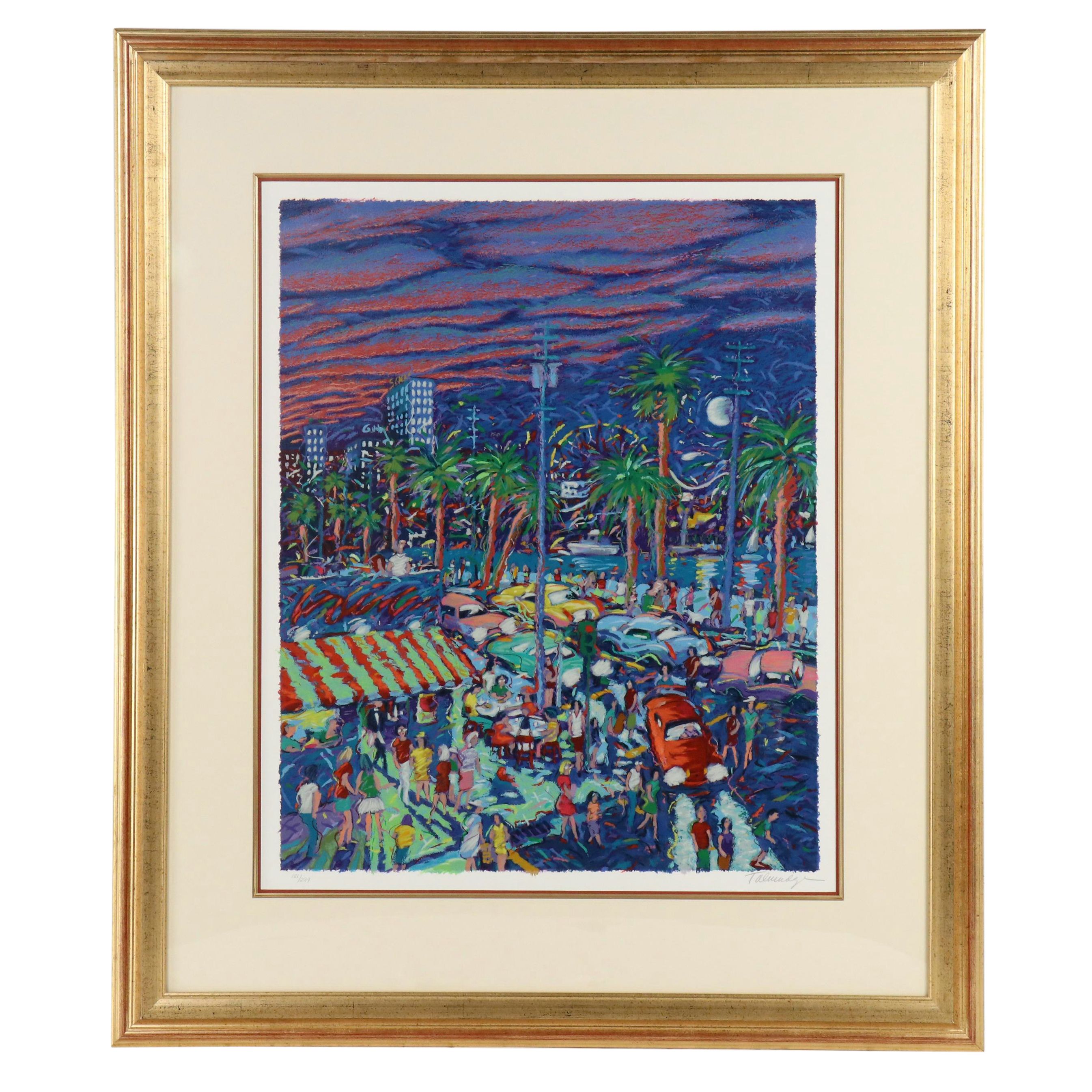 James Talmadge Signed Serigraph "Down by the Boardwalk," 1992