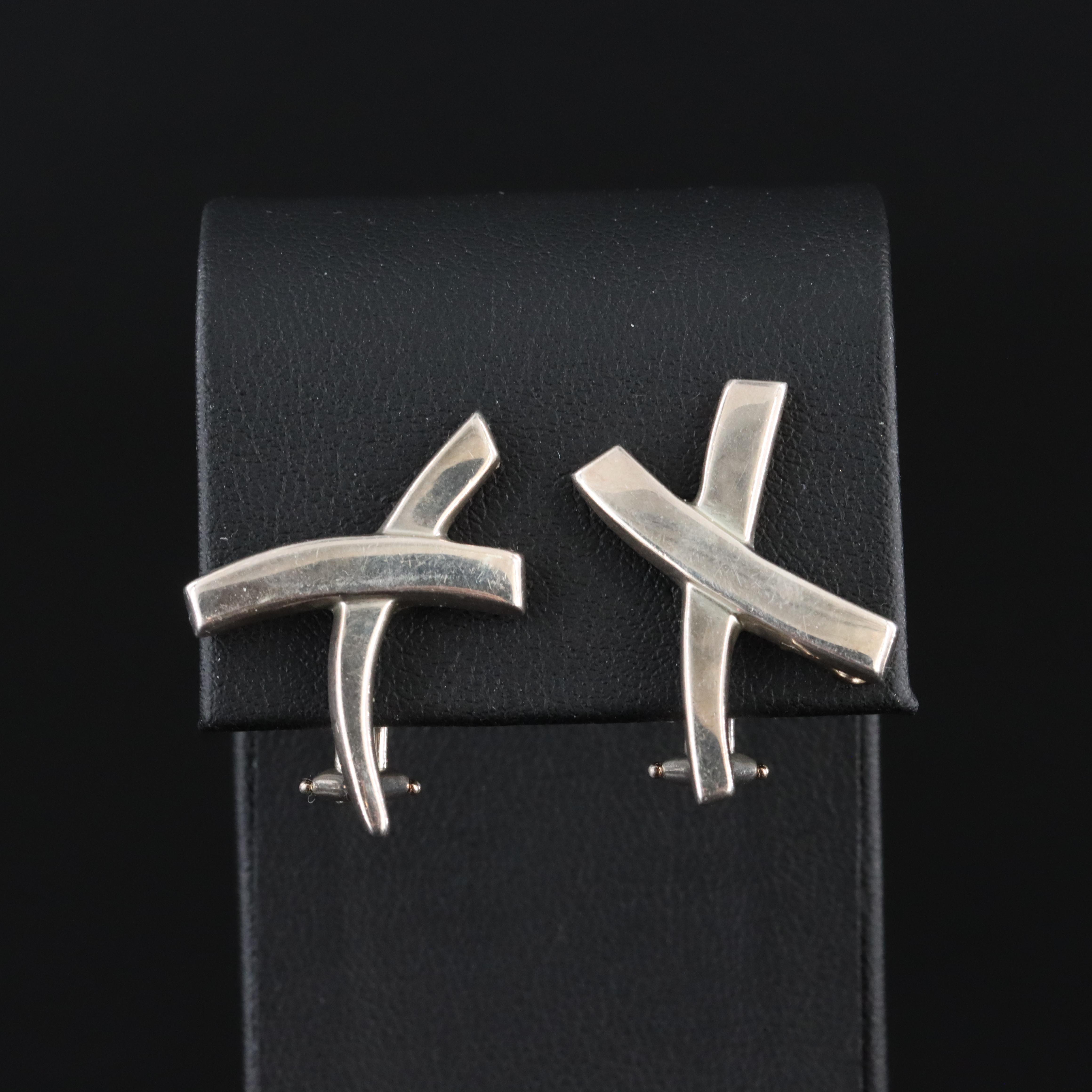 Paloma Picasso for Tiffany & Co Sterling Graffiti X Earrings