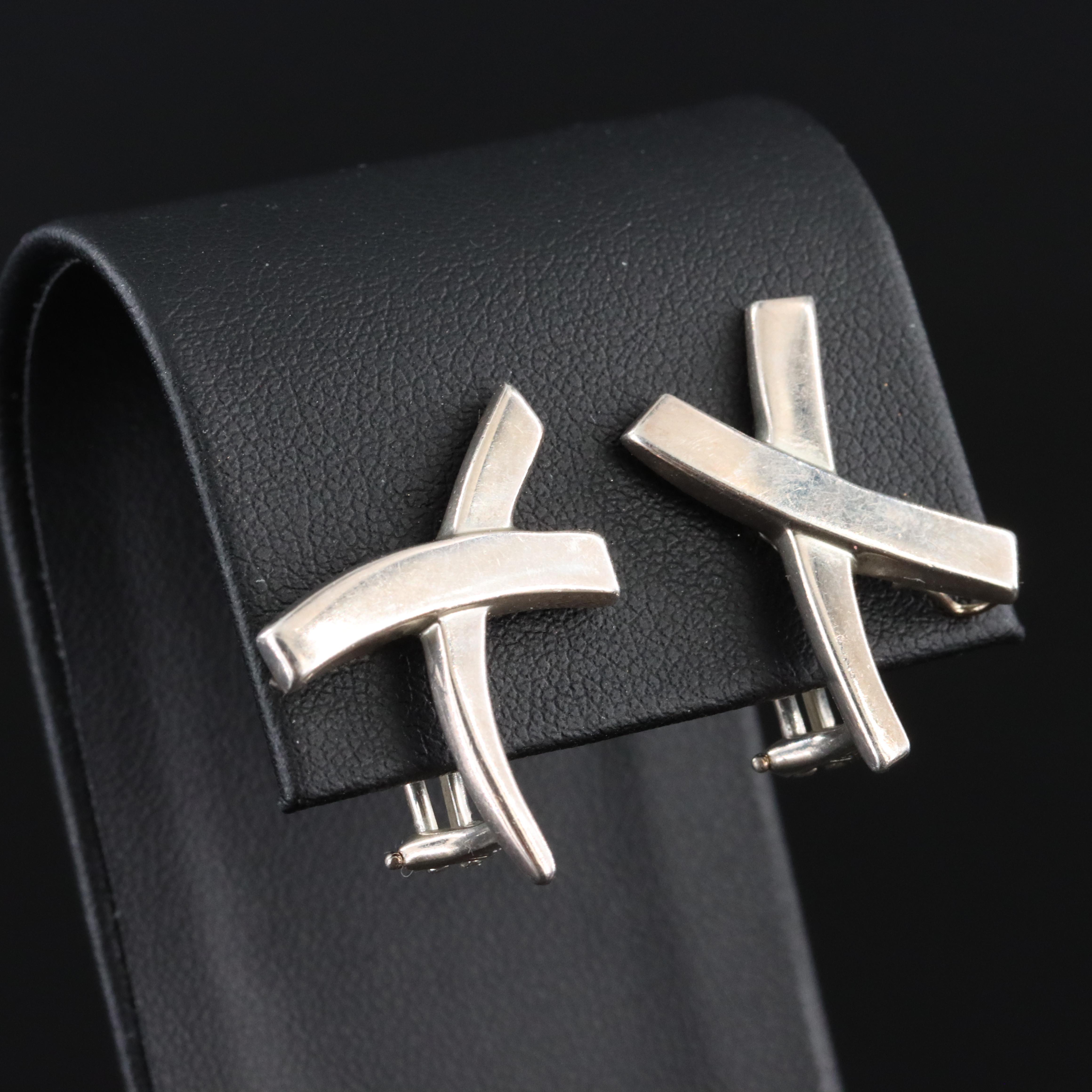 Paloma Picasso for Tiffany & Co Sterling Graffiti X Earrings