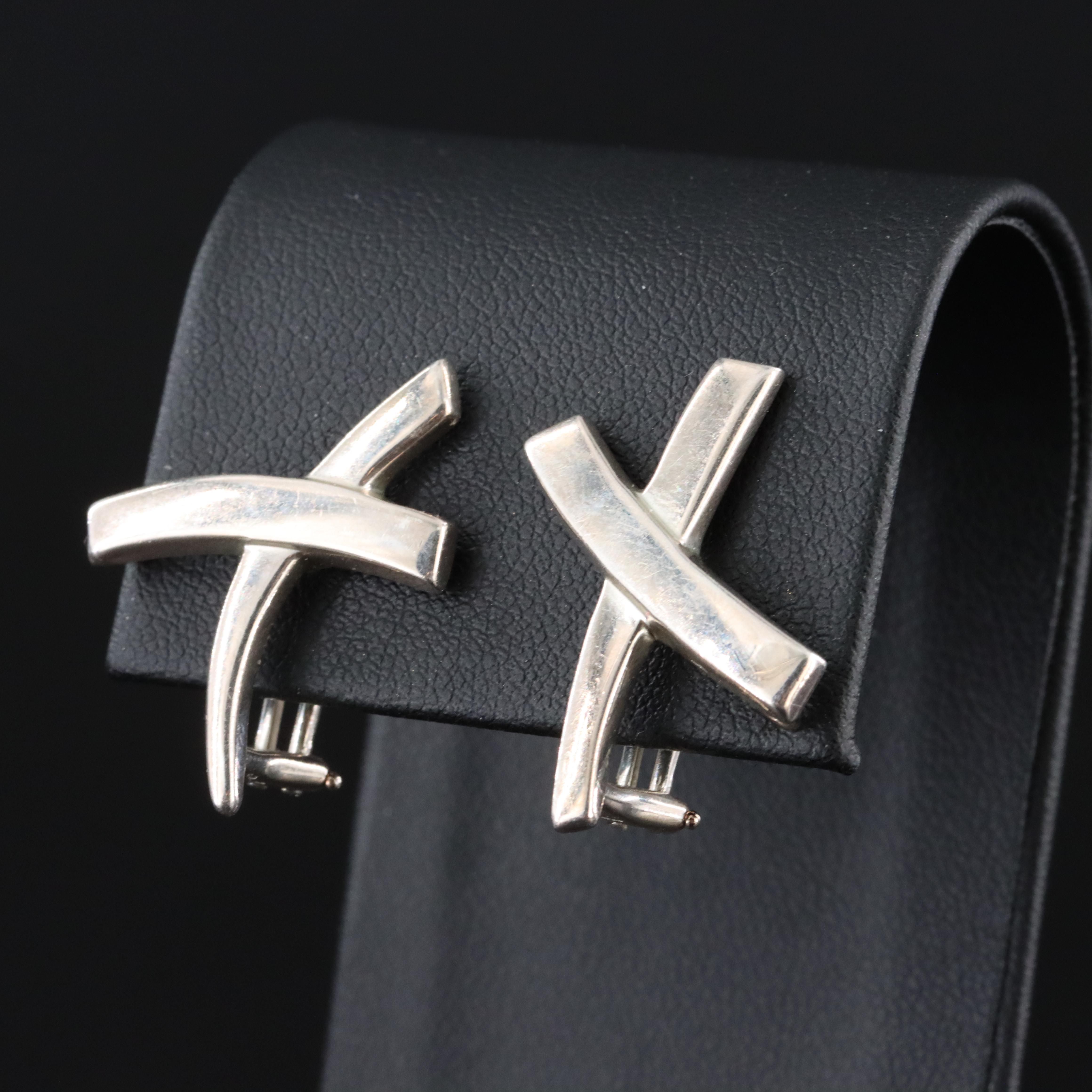 Paloma Picasso for Tiffany & Co Sterling Graffiti X Earrings