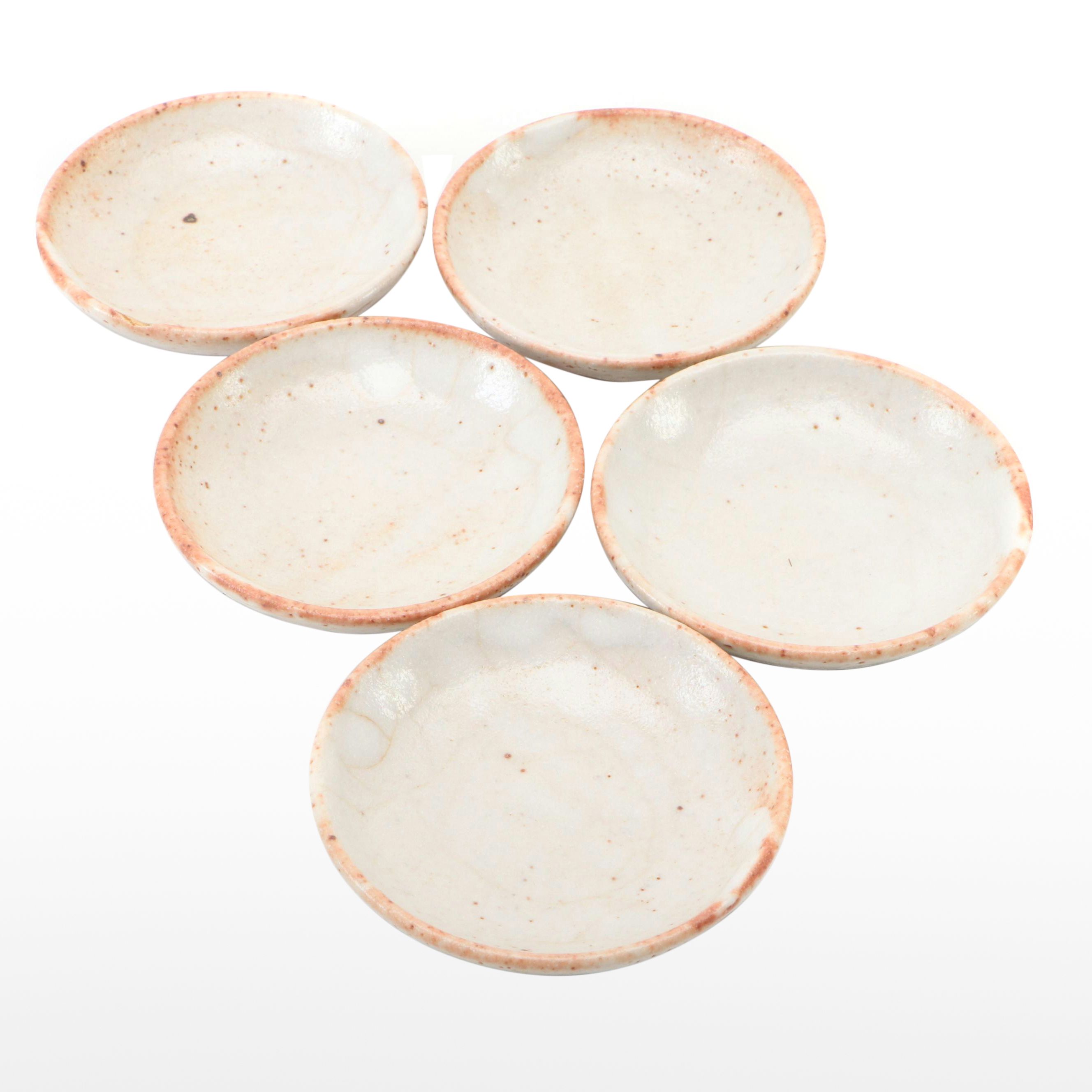 Japanese Style Stoneware Condiment Dishes, Set of Five